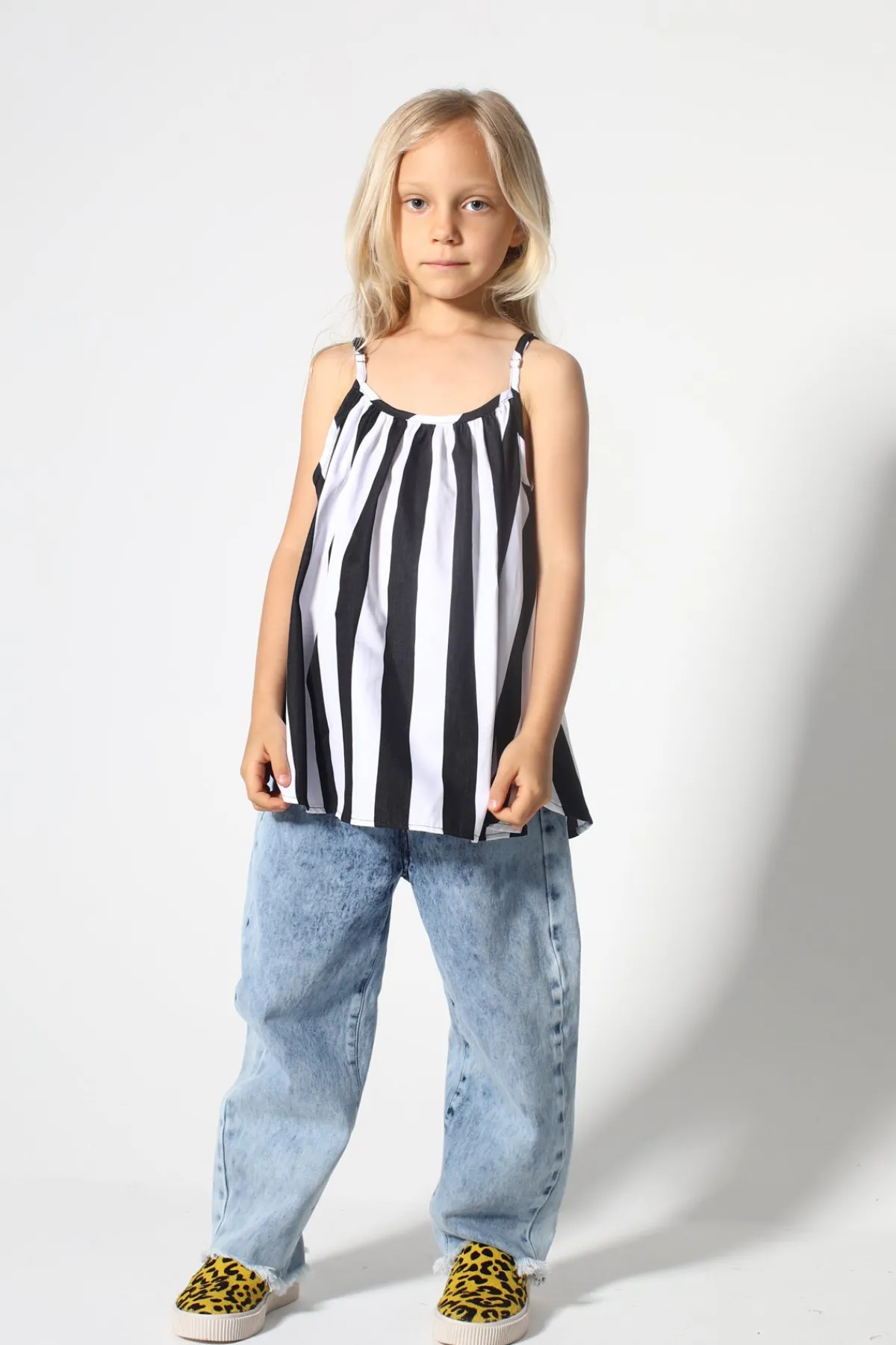 Kids Marques ' Almeida ACID WASH DENIM BAGGY TROUSERS