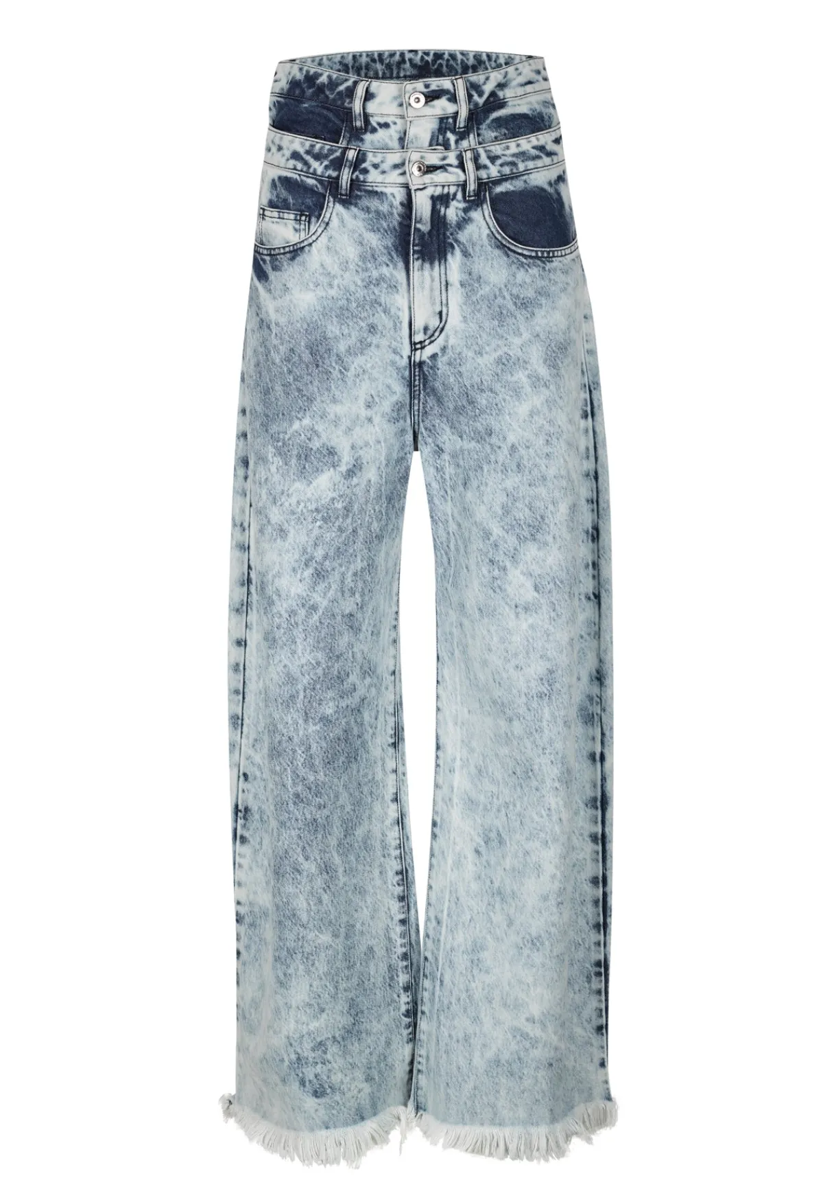 Women Marques ' Almeida ACID WASH DENIM DOUBLE WAIST BOYFRIEND TROUSERS