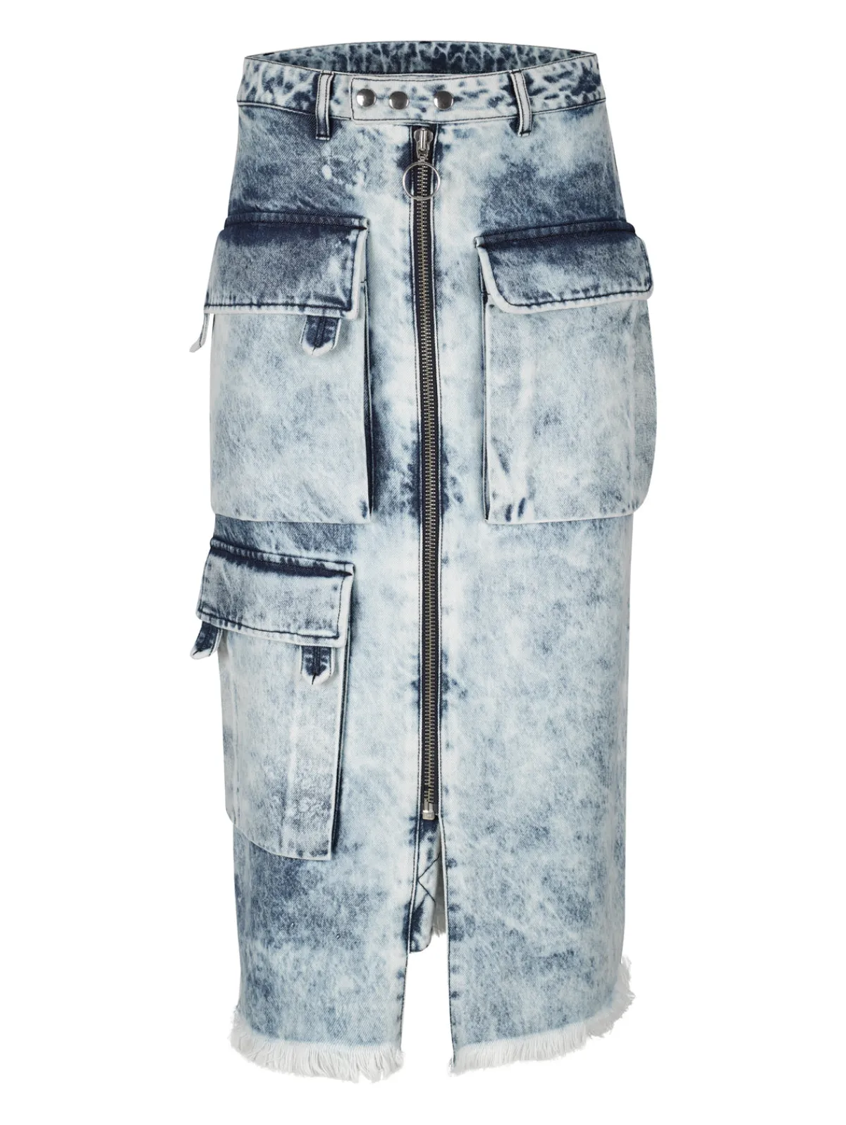 Women Marques ' Almeida ACID WASH DENIM MULTI POCKET SKIRT