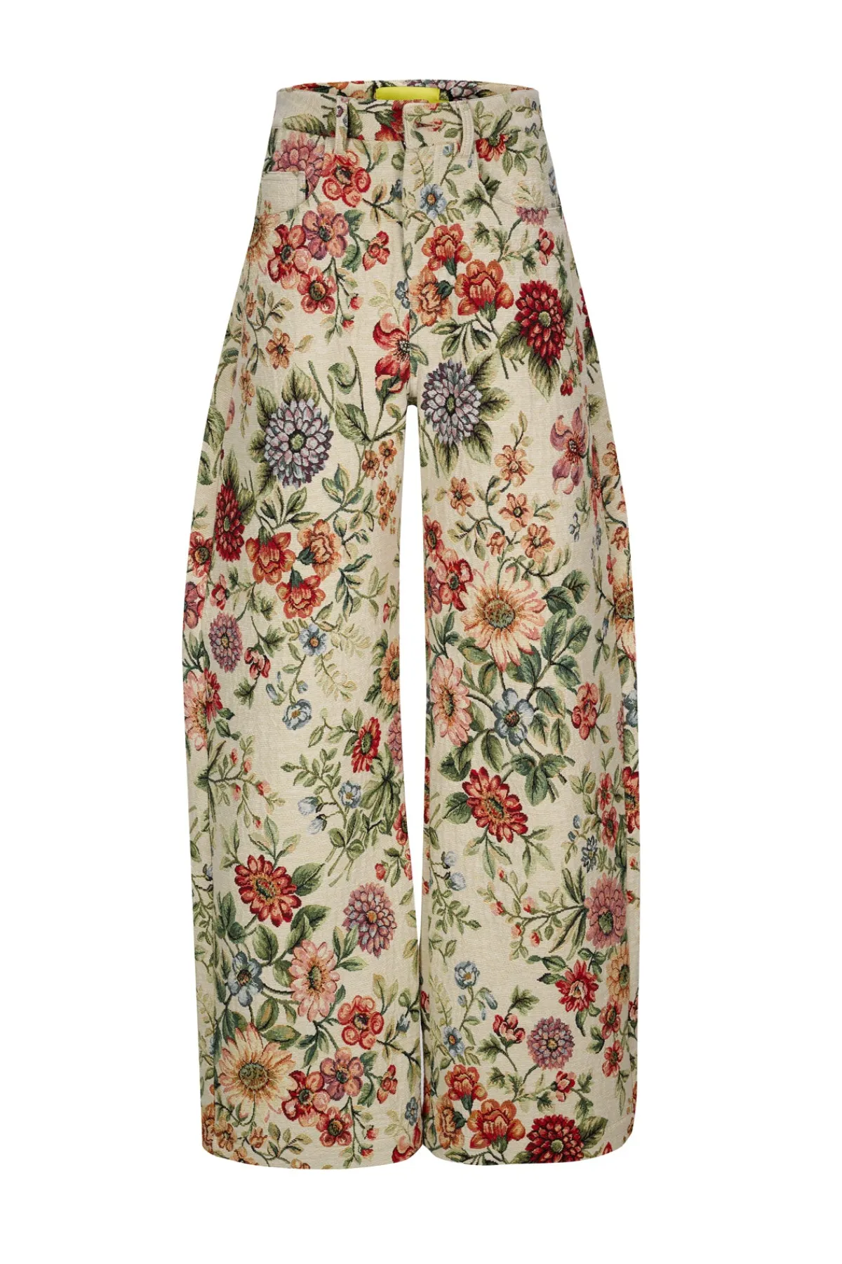 Women Marques ' Almeida BEIGE FLORAL BROCADE BOYFRIEND TROUSERS