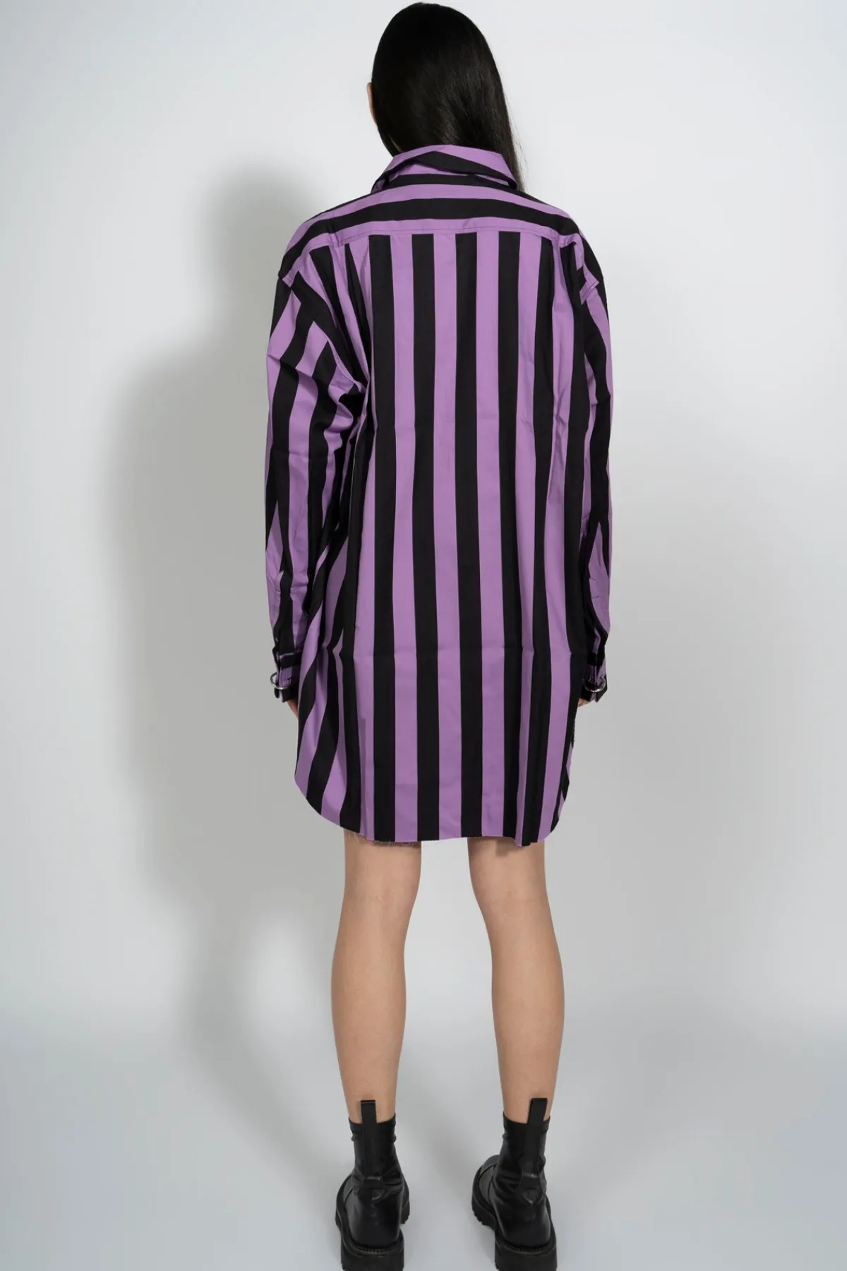 Women Marques ' Almeida BLACK AND LILAC STRIPED XXL SHIRT