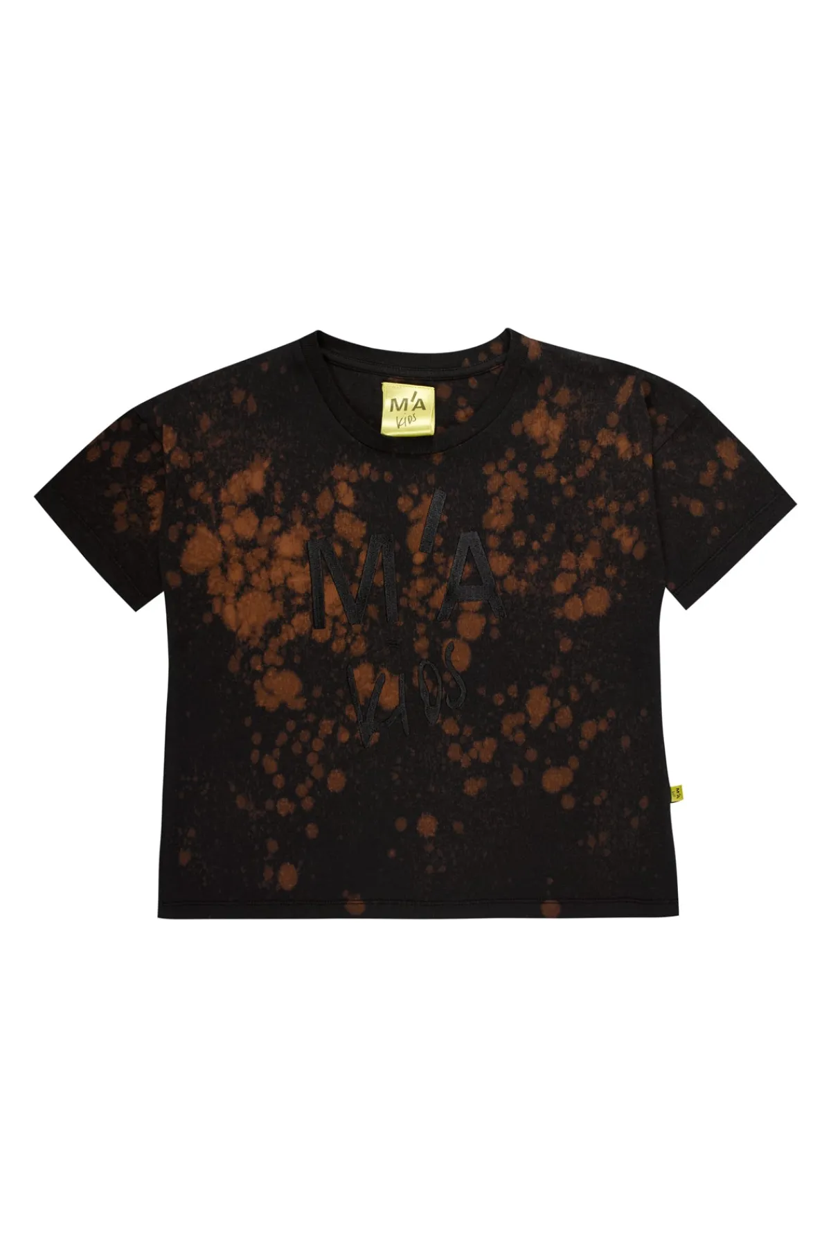 Kids Marques ' Almeida BLACK AND ORANGE SPLATTERED LOGO T-SHIRT