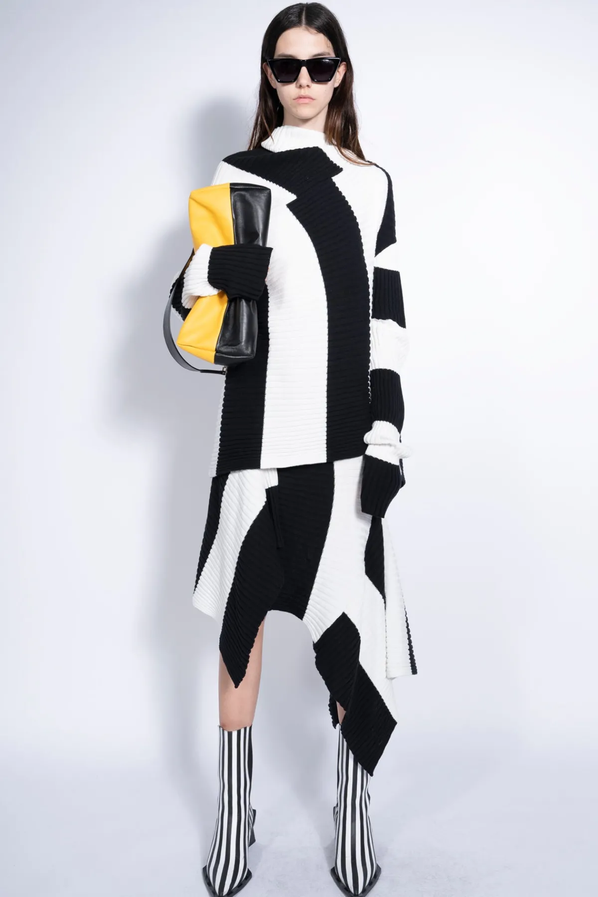 Women Marques ' Almeida BLACK AND WHITE DRAPED JUMPER