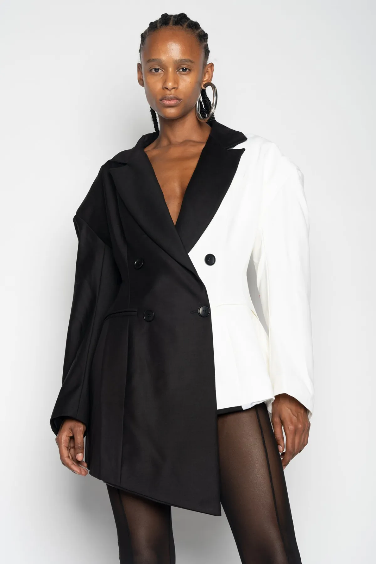 Women Marques ' Almeida BLACK AND WHITE FITTED BLAZER