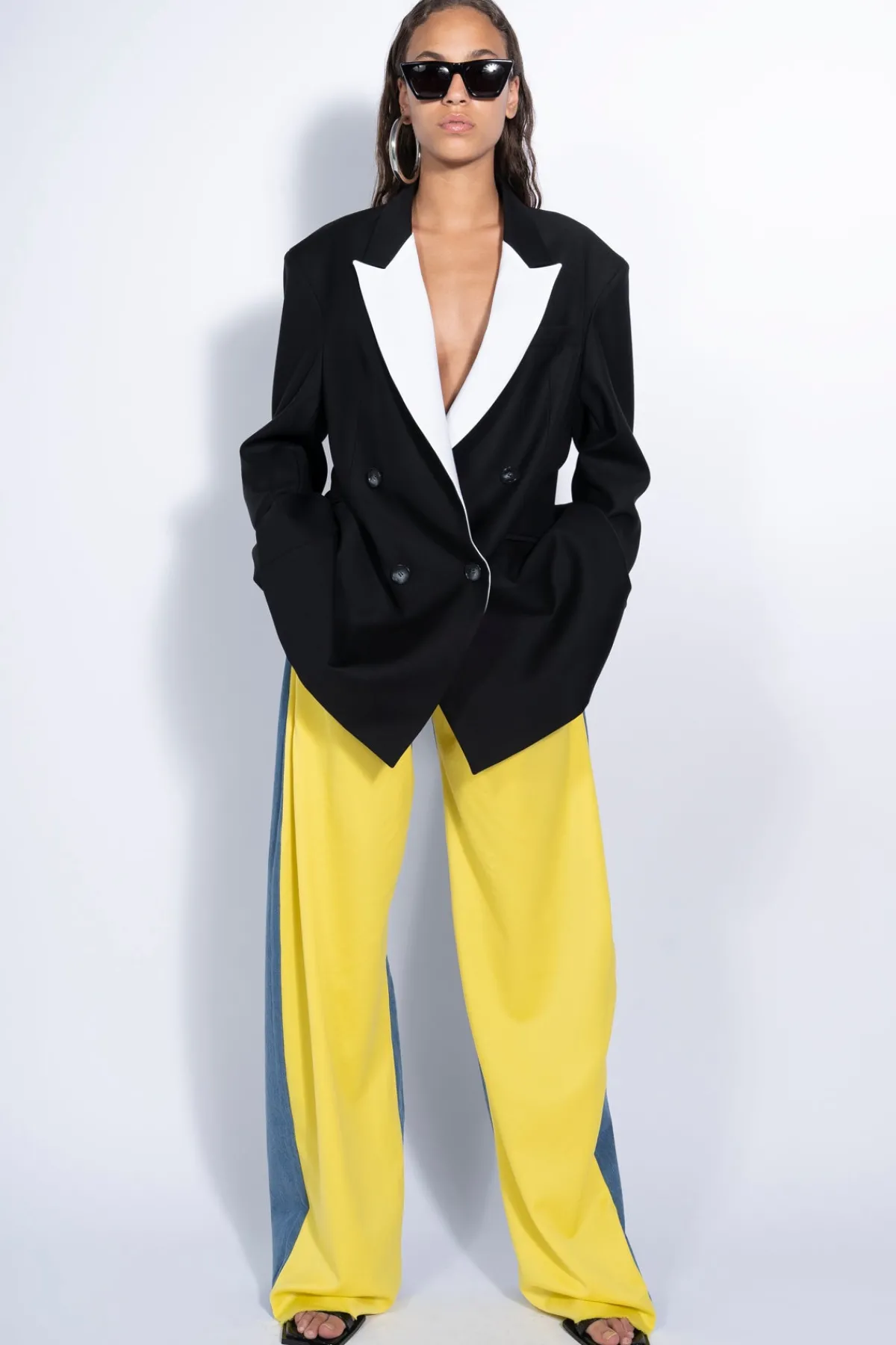 Women Marques ' Almeida AND WHITE OVERSIZED BLAZER