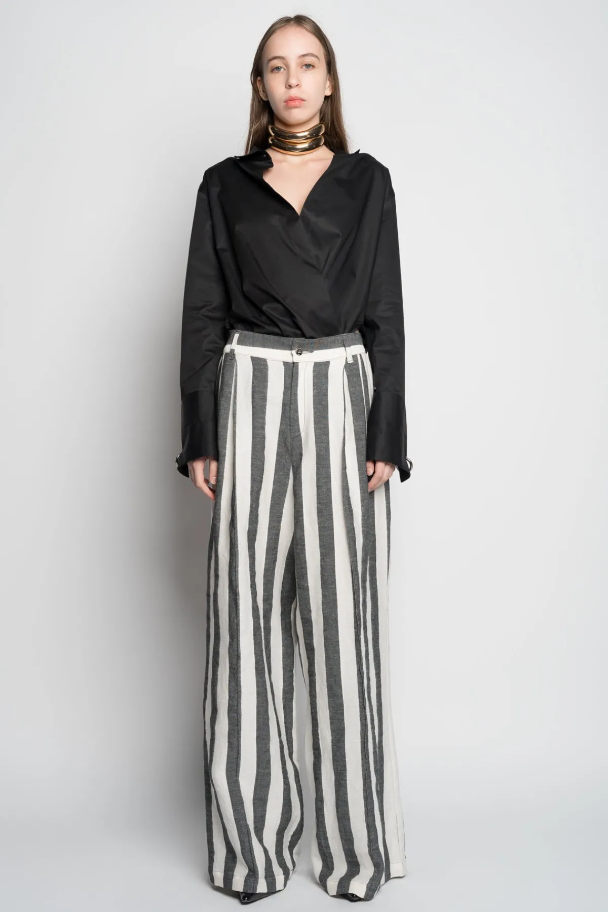 Women Marques ' Almeida BLACK AND WHITE STRIPES WIDE LEG TROUSERS