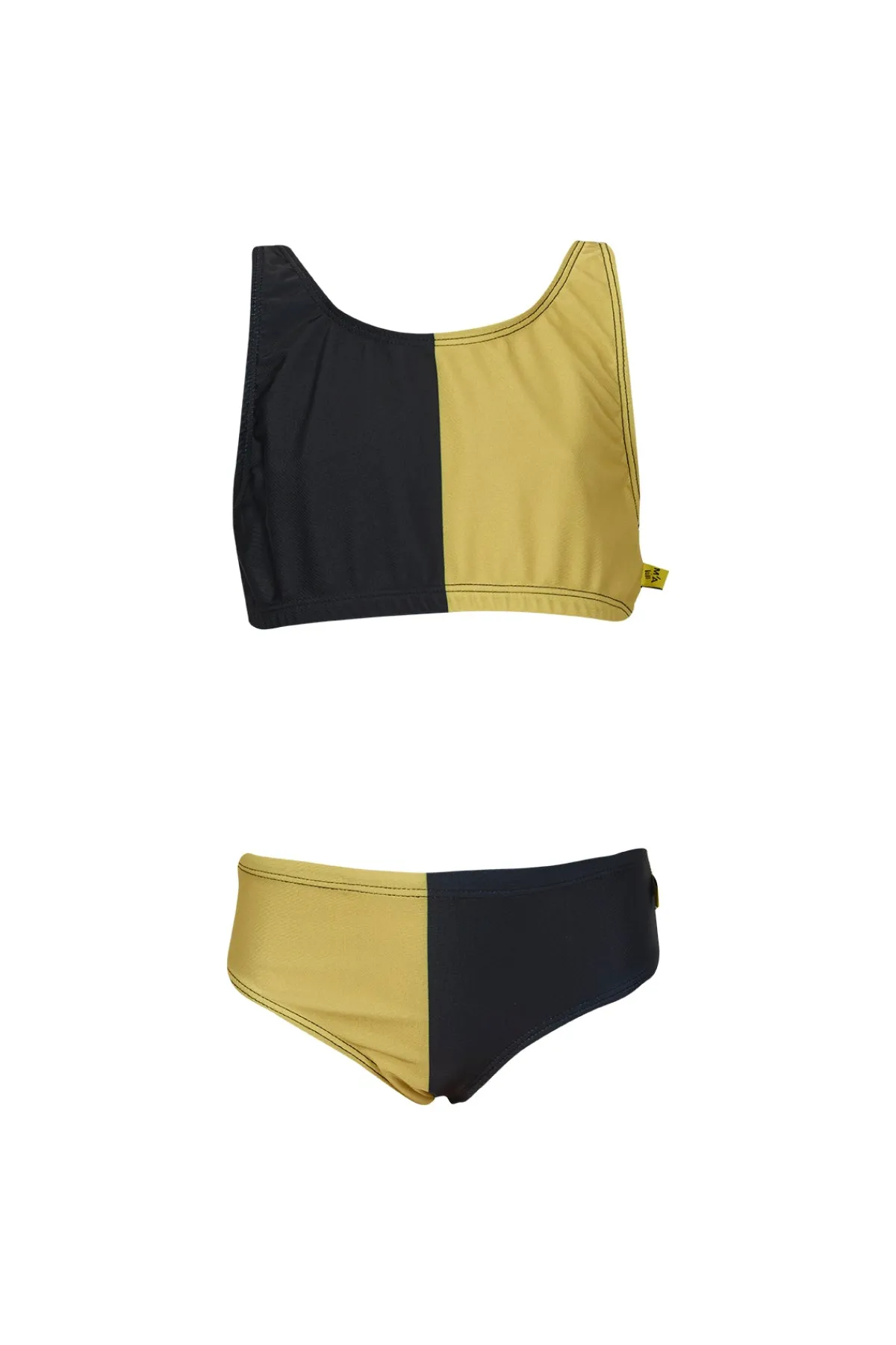 Kids Marques ' Almeida BLACK AND YELLOW SWIMWEAR BIKINI SET