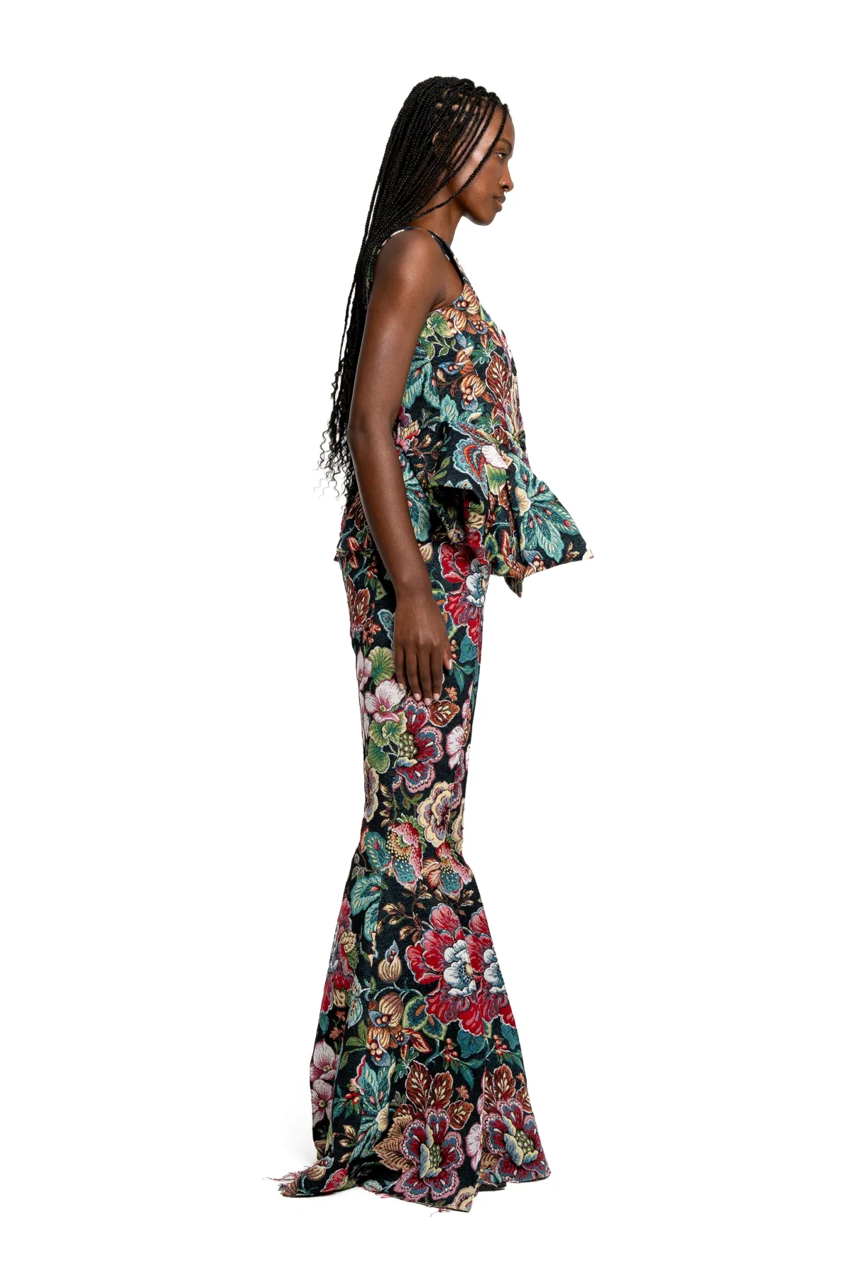 Women Marques ' Almeida BLACK BROCADE CORSET WITH FRONT HOOK & EYE CLOSURE