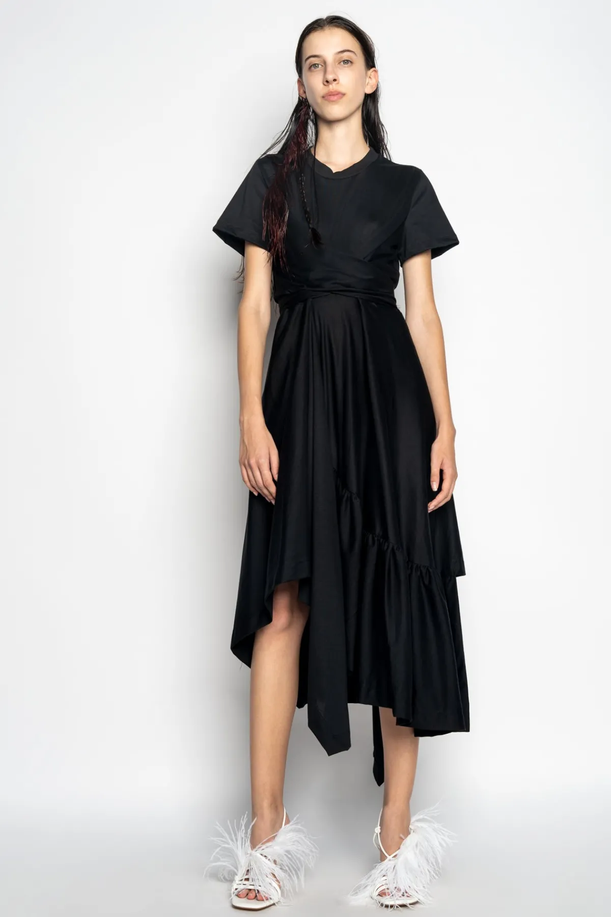 Women Marques ' Almeida CROSS WAIST DRAPE T-SHIRT DRESS