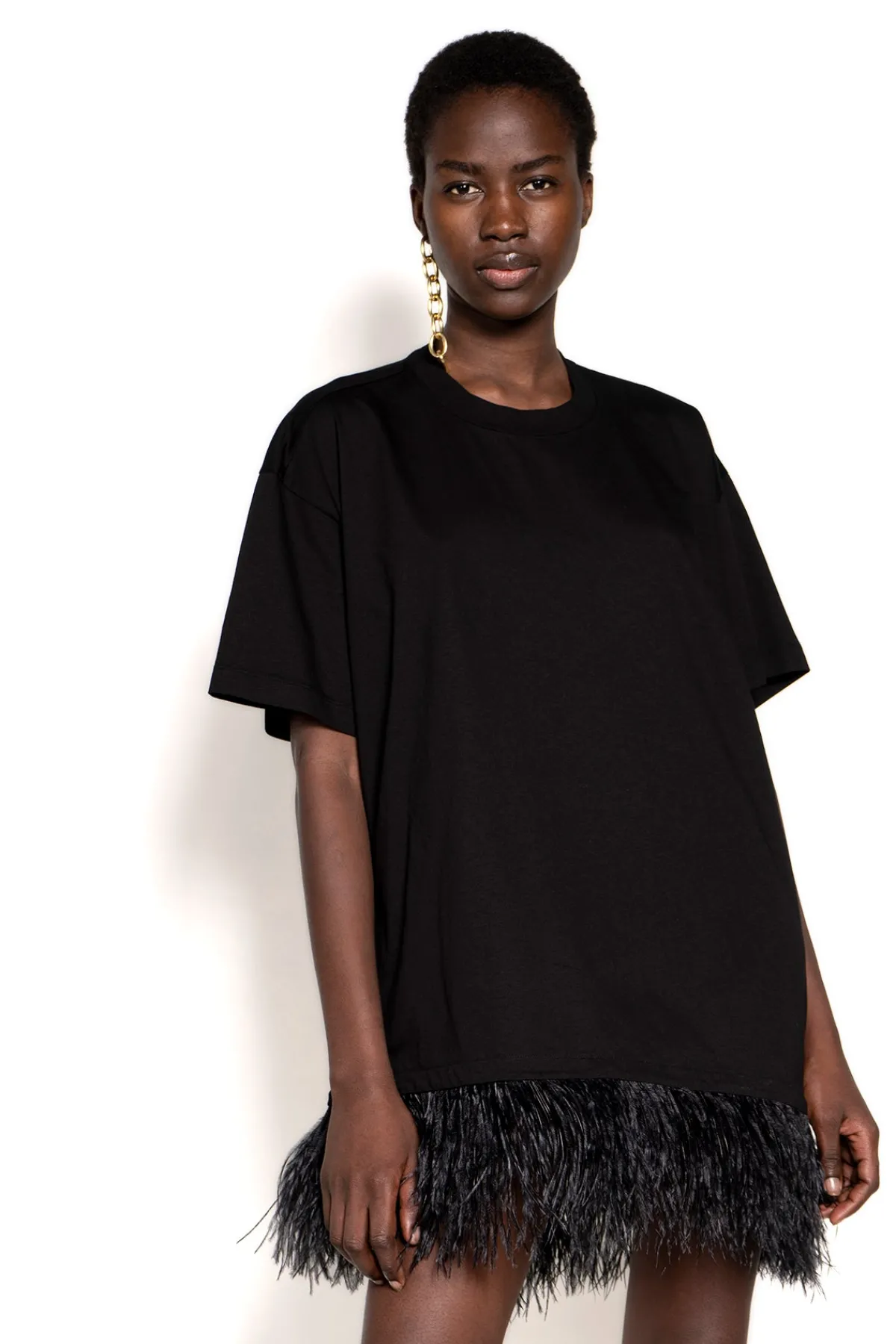 Women Marques ' Almeida FEATHER HEM T-SHIRT DRESS