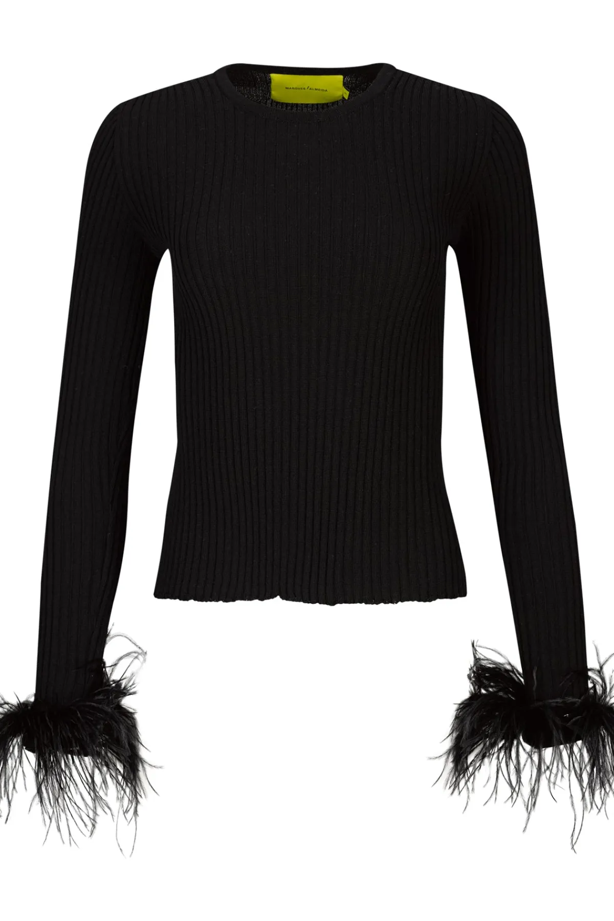 Women Marques ' Almeida MERINO WOOL FITTED TOP WITH FEATHERS