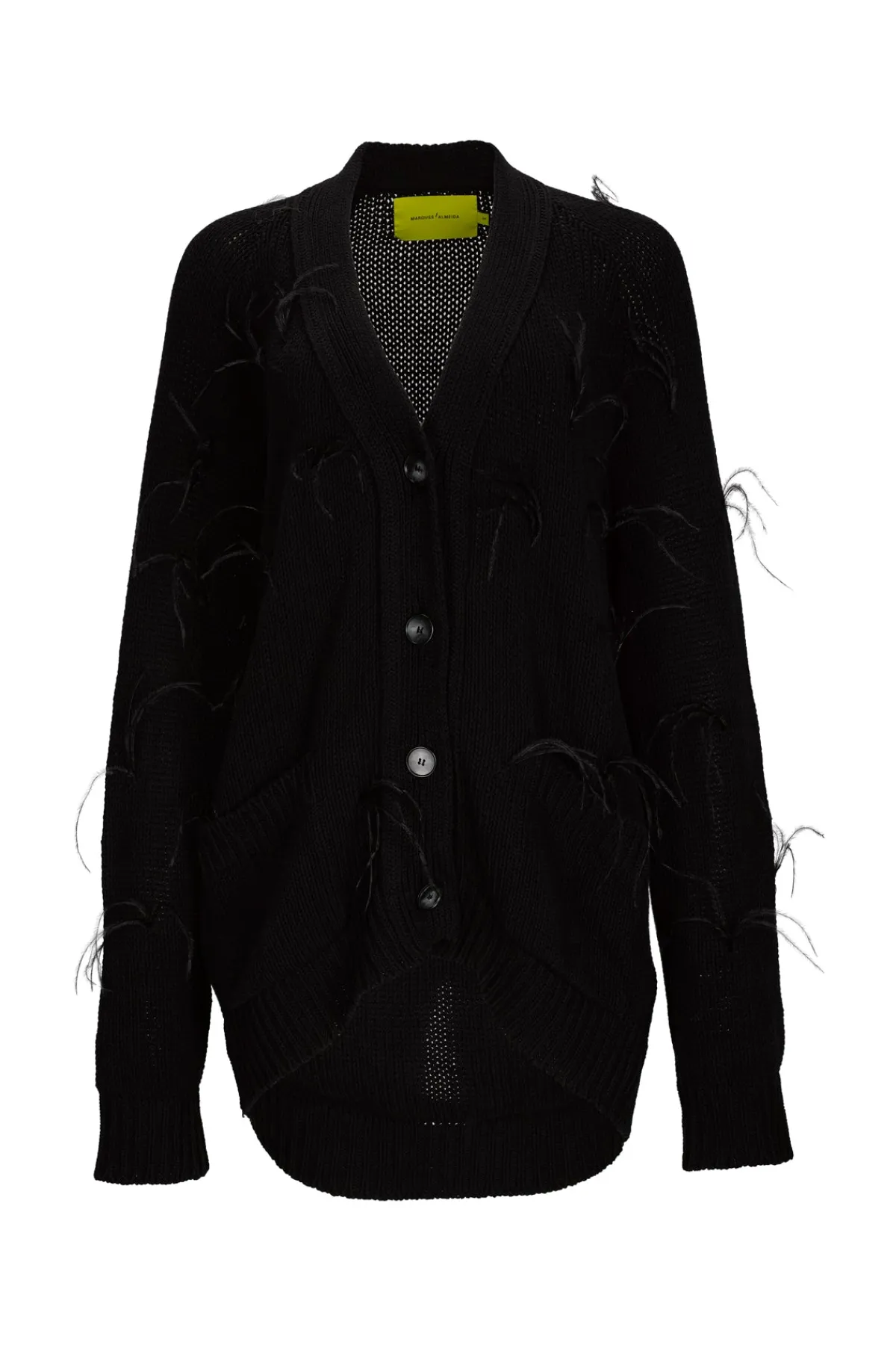 Women Marques ' Almeida MERINO WOOL OVERSIZE CARDIGAN WITH FEATHERS