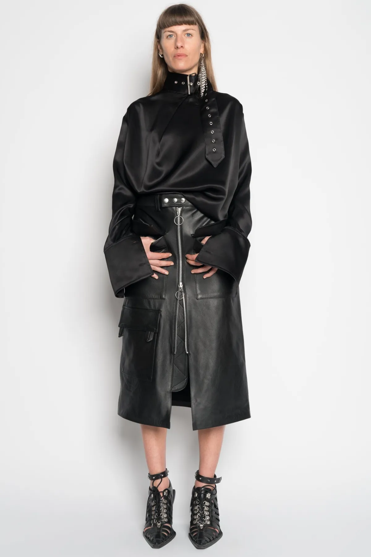 Women Marques ' Almeida MIDI LEATHER SKIRT