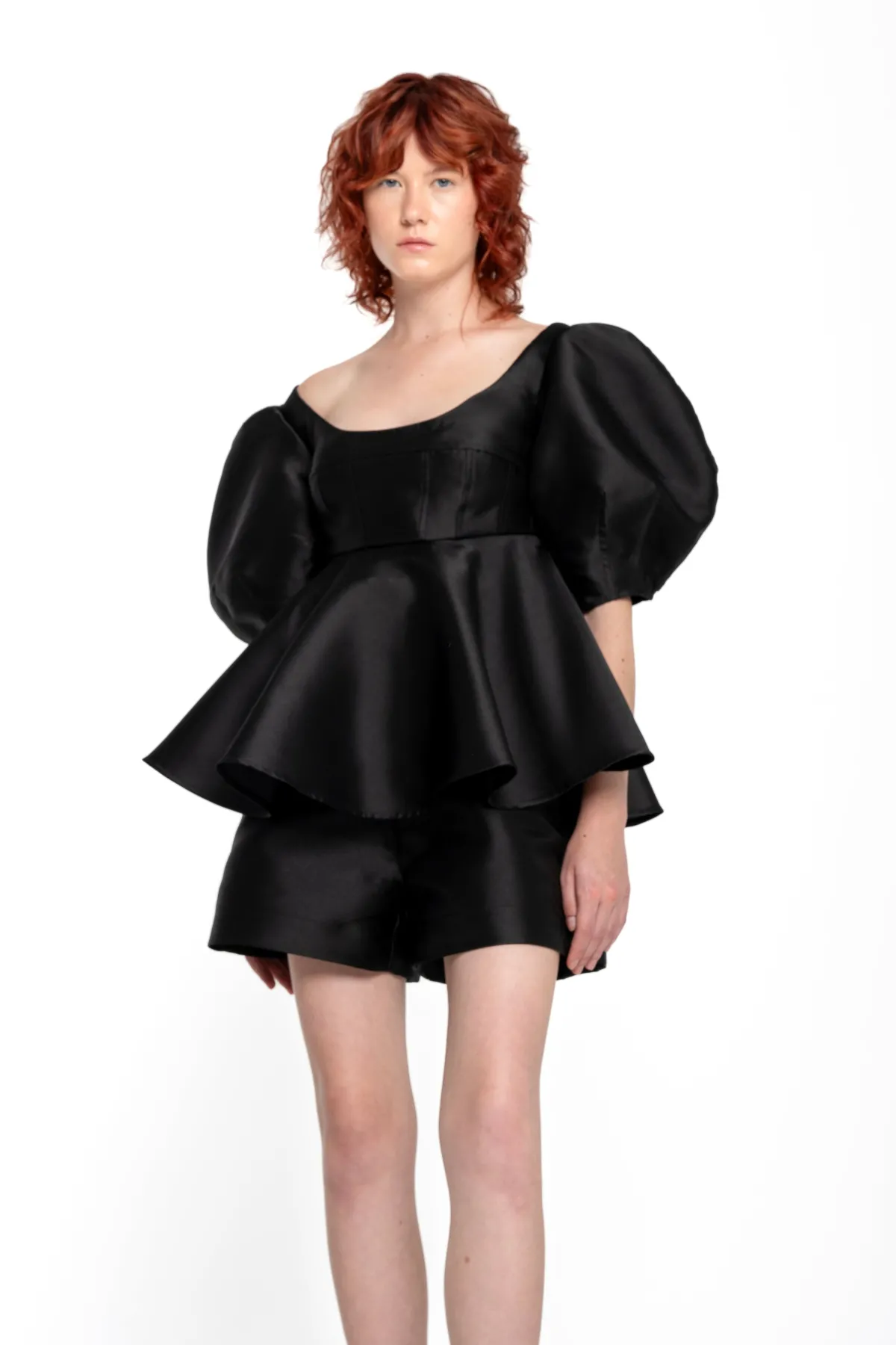 Women Marques ' Almeida MIKADO TOP WITH PEPLUM AND BALLON SLEEVES