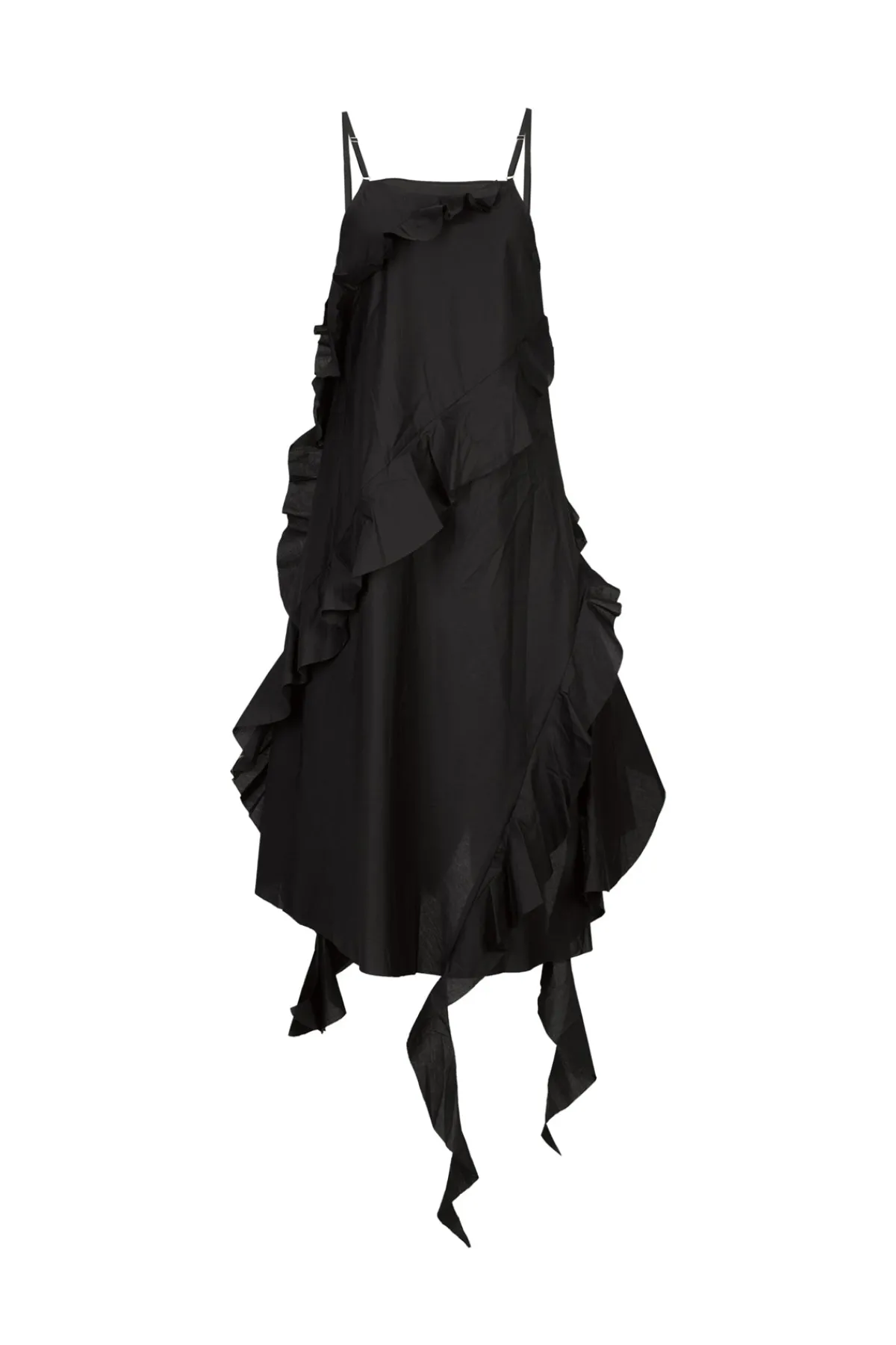 Women Marques ' Almeida STRAP DRESS WITH ASYMMETRIC CASCADING FRILLS