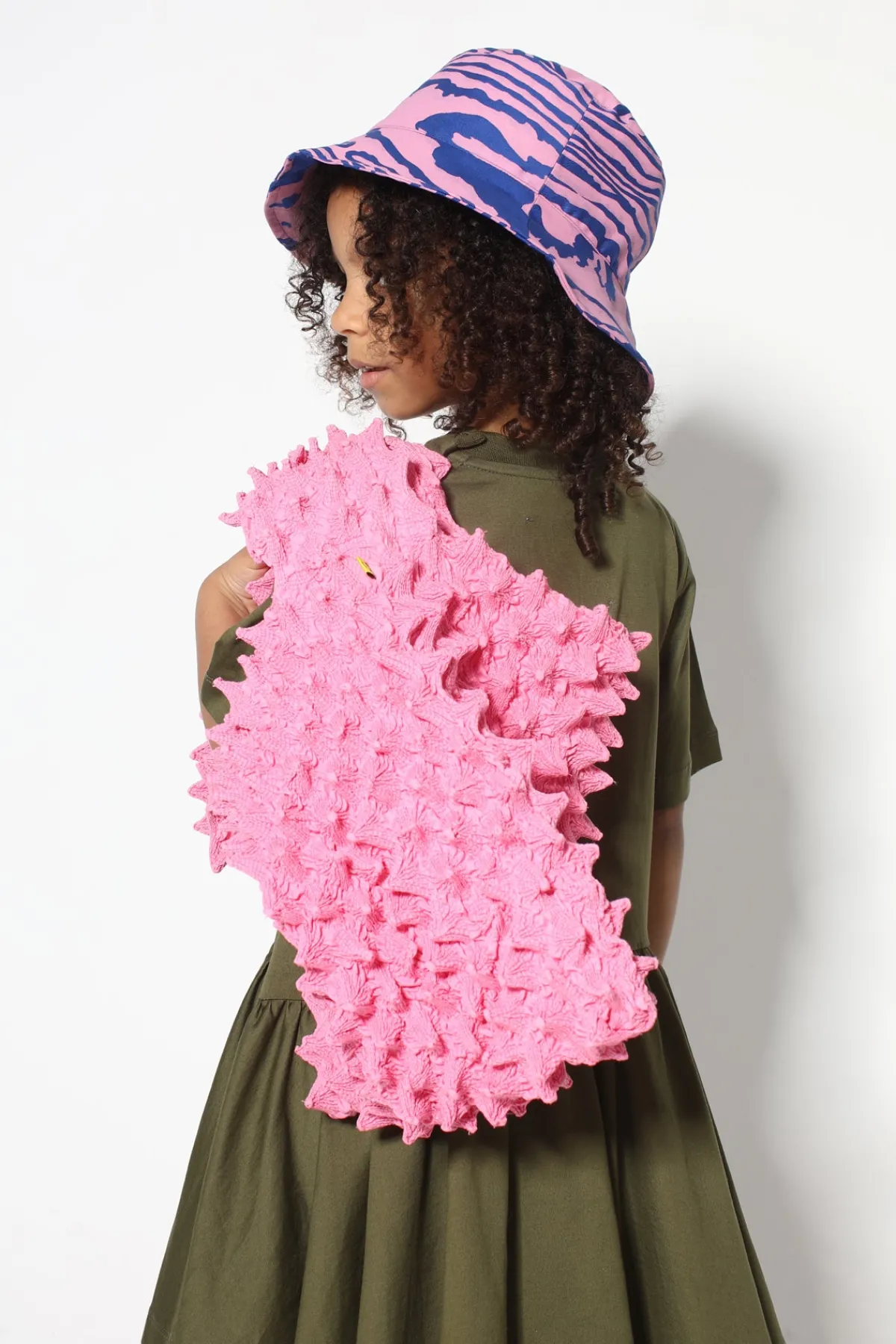 Kids Marques ' Almeida BLUE AND PINK BUCKET HAT