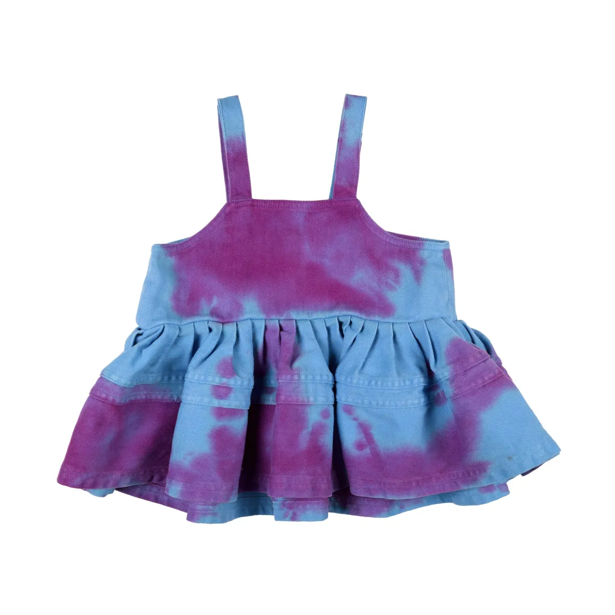 Kids Marques ' Almeida BLUE AND PURPLE TOP WITH BIG FRILL