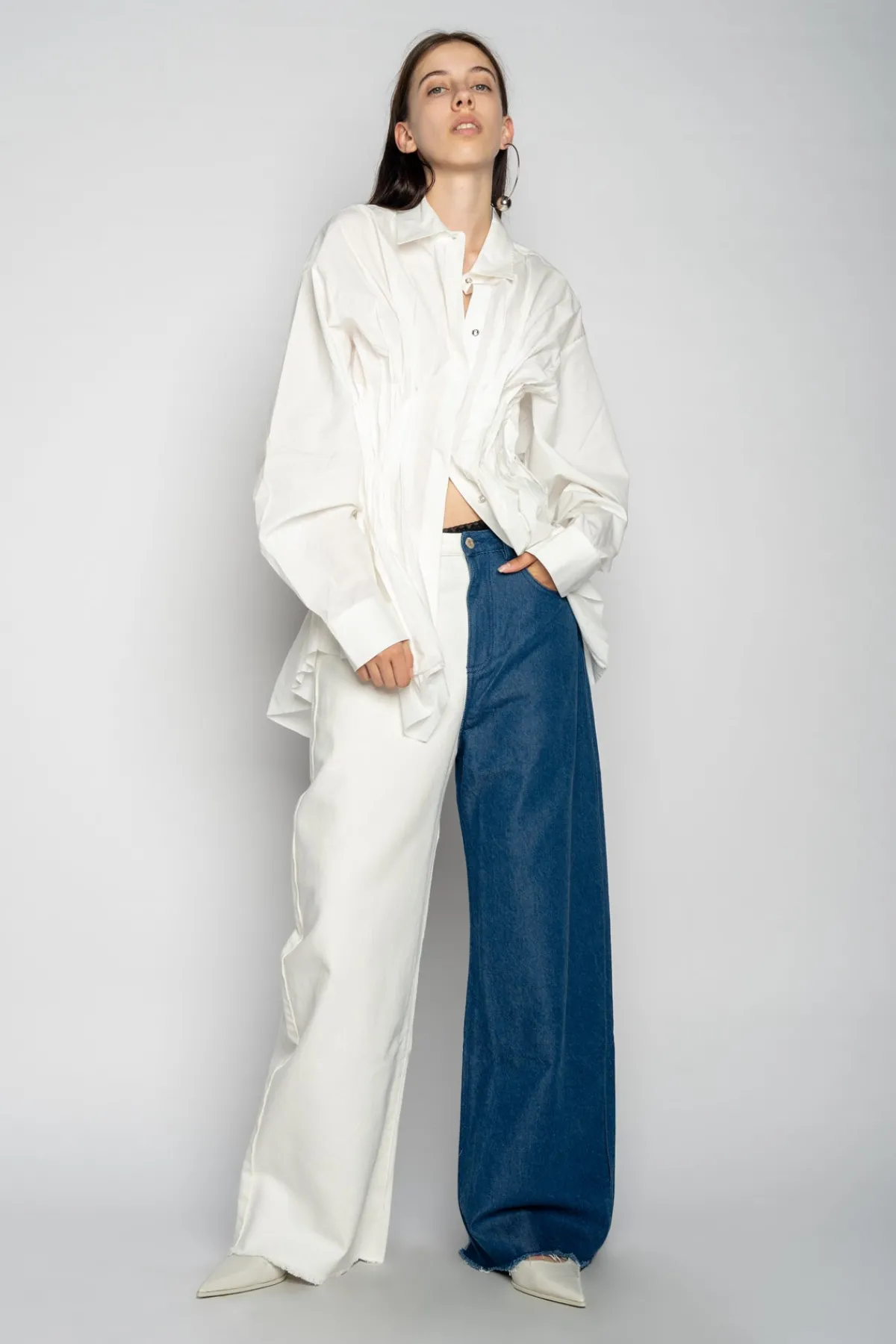 Women Marques ' Almeida BLUE AND WHITE BOYFRIEND TROUSERS