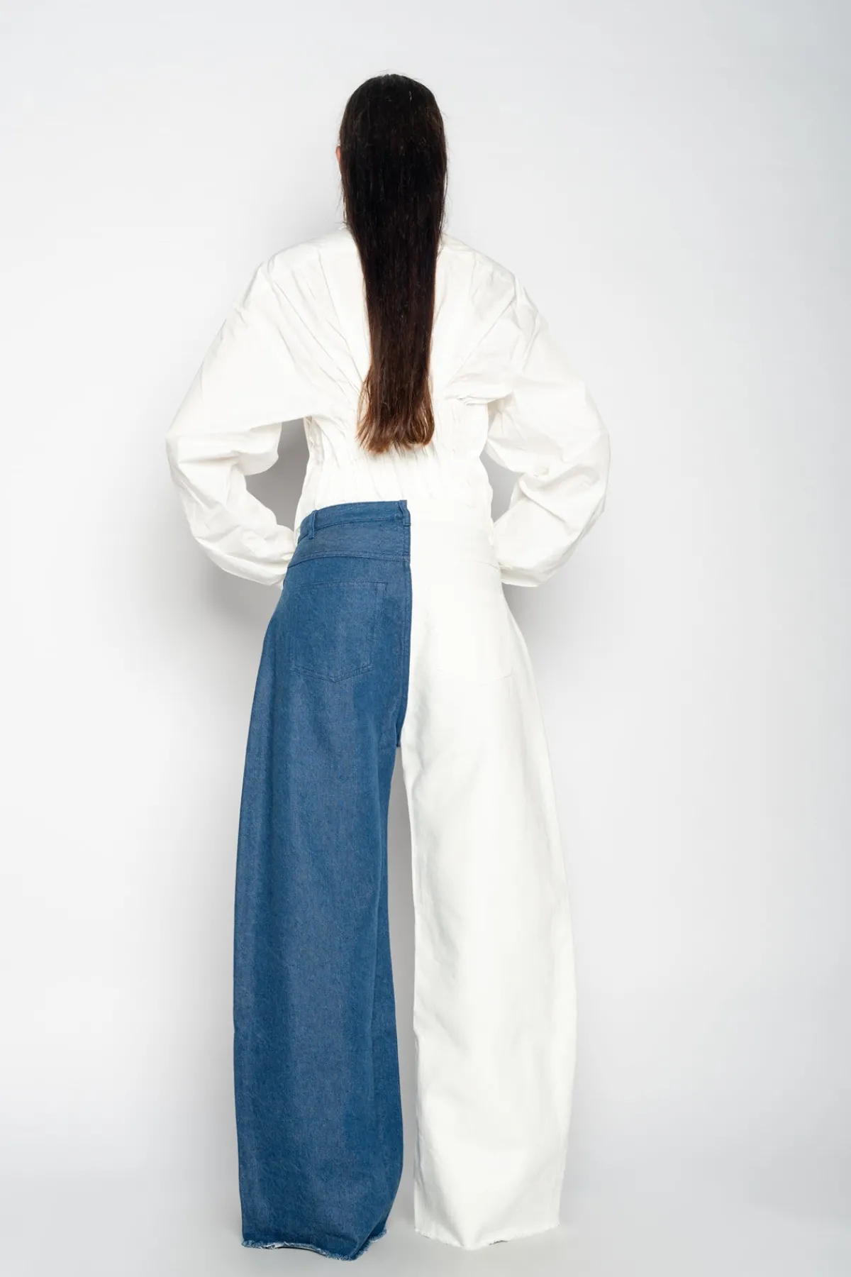 Women Marques ' Almeida BLUE AND WHITE BOYFRIEND TROUSERS