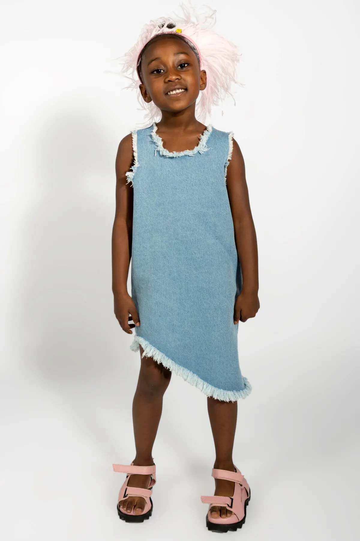 Kids Marques ' Almeida DENIM SLEEVELESS DRESS