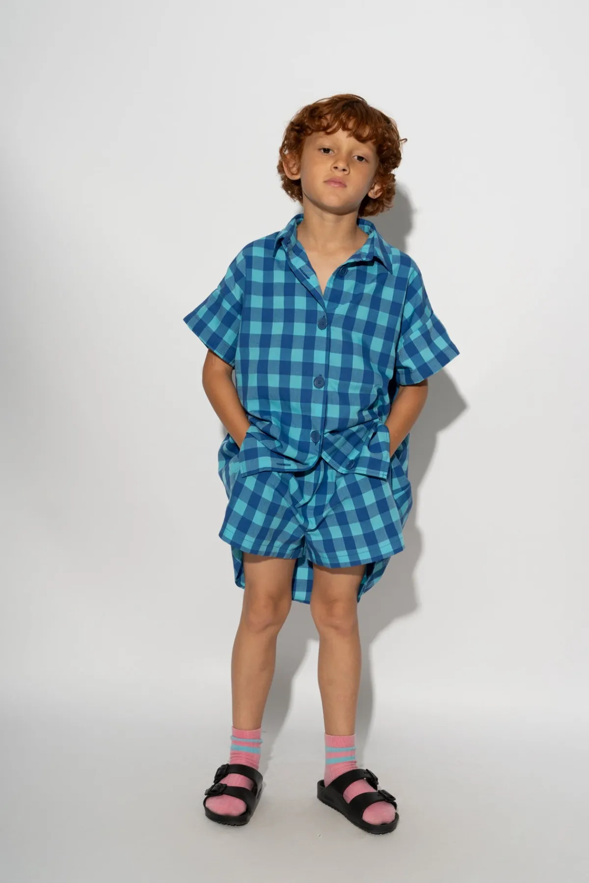 Kids Marques ' Almeida GINGHAM BOXER SHORTS