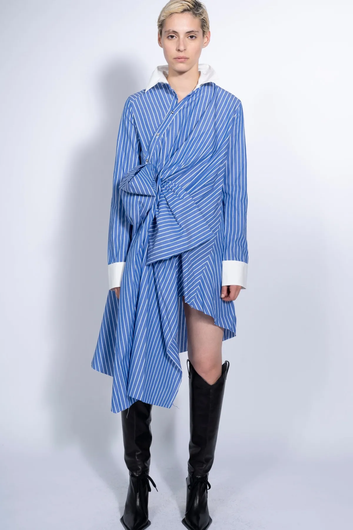 Women Marques ' Almeida STRIPED SHIRT DRESS WITH SIDE BOW