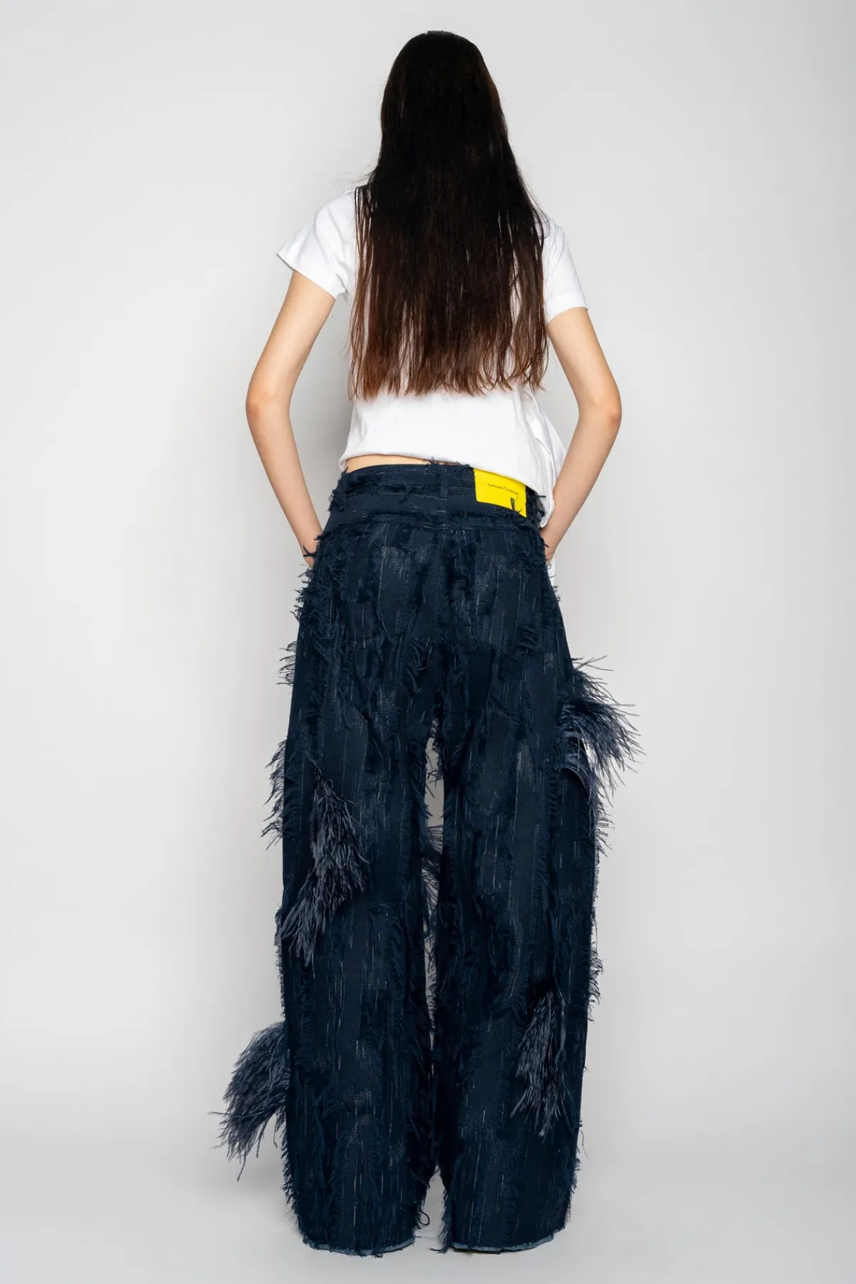 Women Marques ' Almeida BOYFRIEND TROUSERS IN SHREDDED DENIM