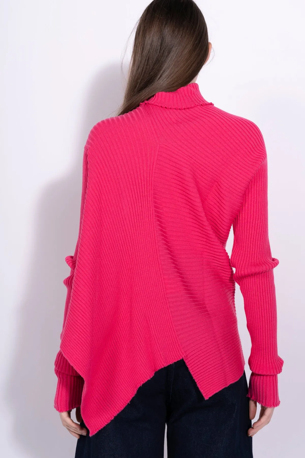 Women Marques ' Almeida BRIGHT PINK DRAPED JUMPER IN MERINO KNIT