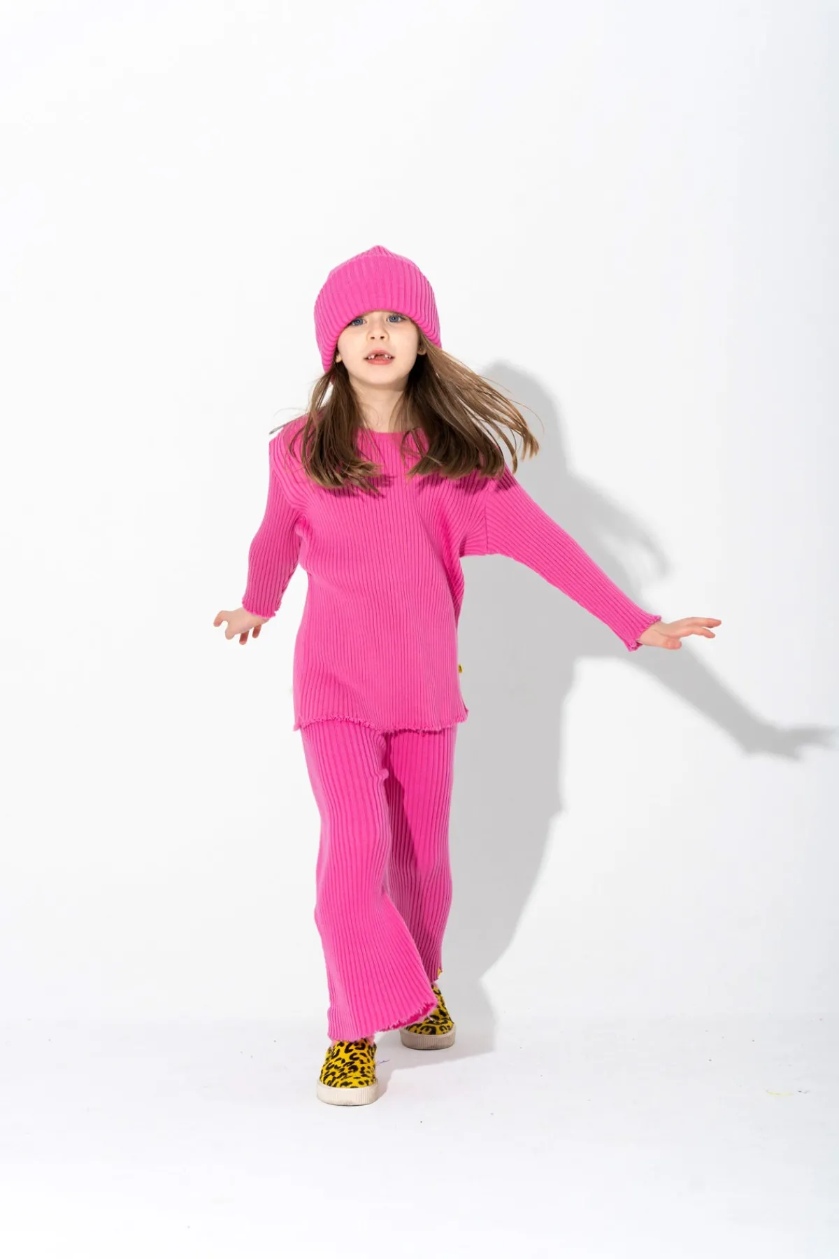 Kids Marques ' Almeida BRIGHT PINK MERINO KNIT JUMPER