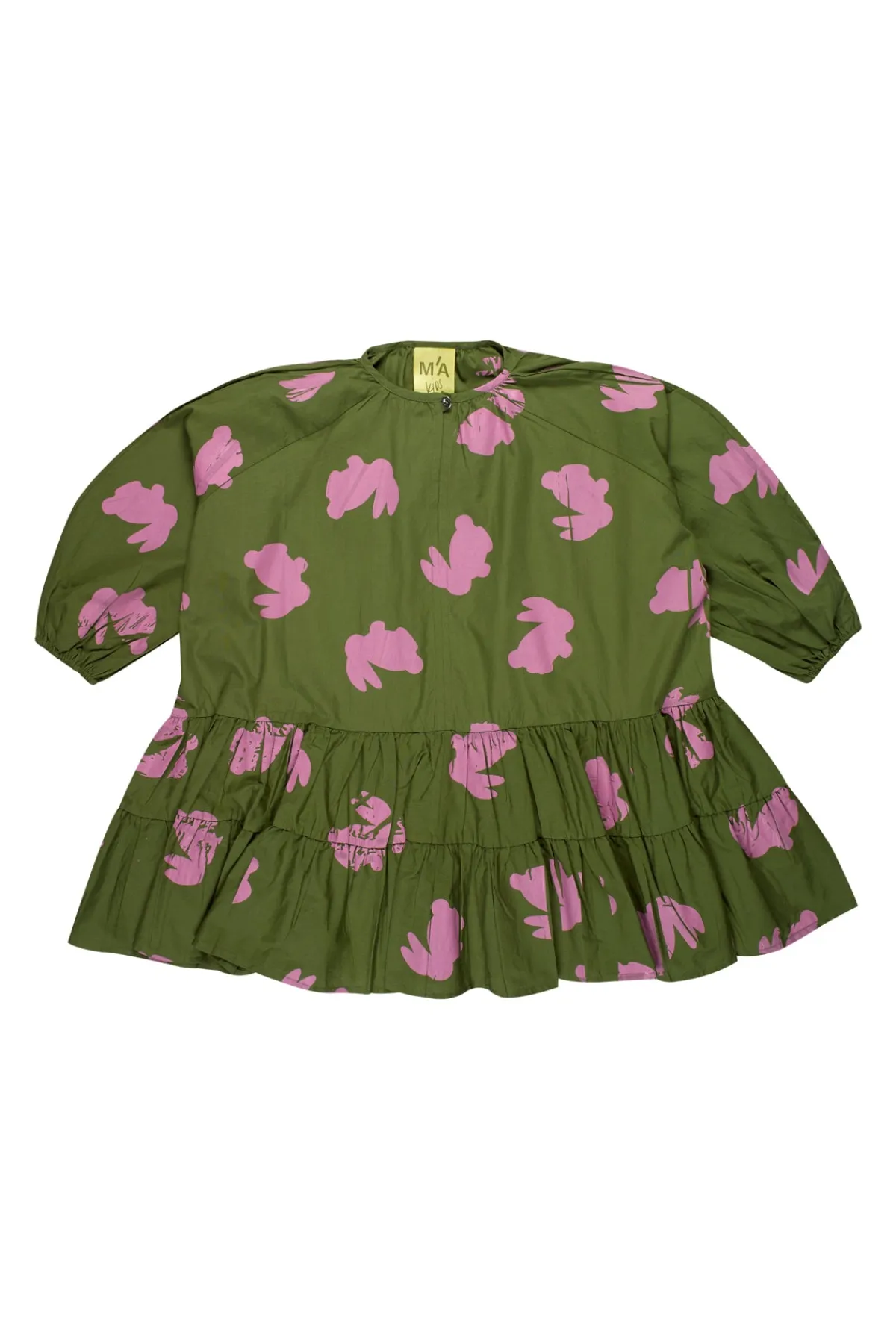 Kids Marques ' Almeida BUNNY PRINT GATHERED DRESS