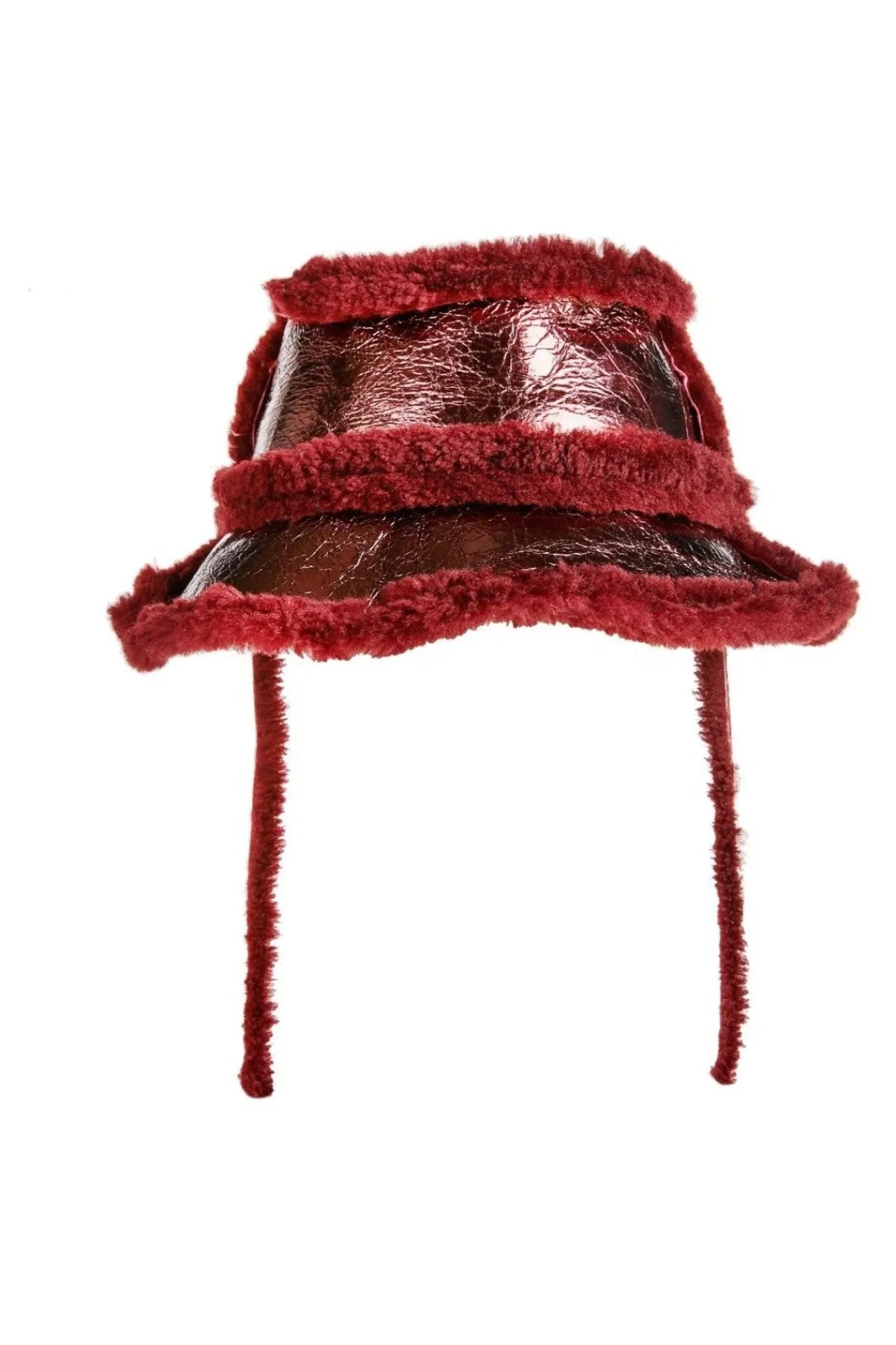 Kids Marques ' Almeida SHINY LEATHER BUCKET HAT