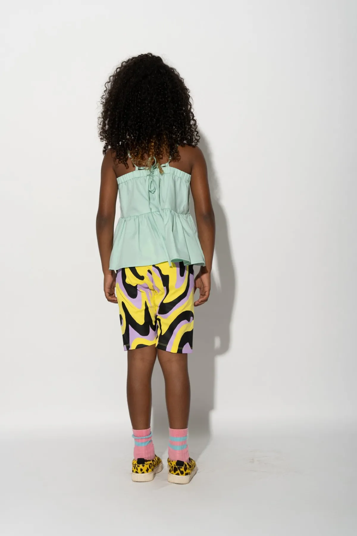 Kids Marques ' Almeida DARK WAVY PRINT BIKER SHORTS