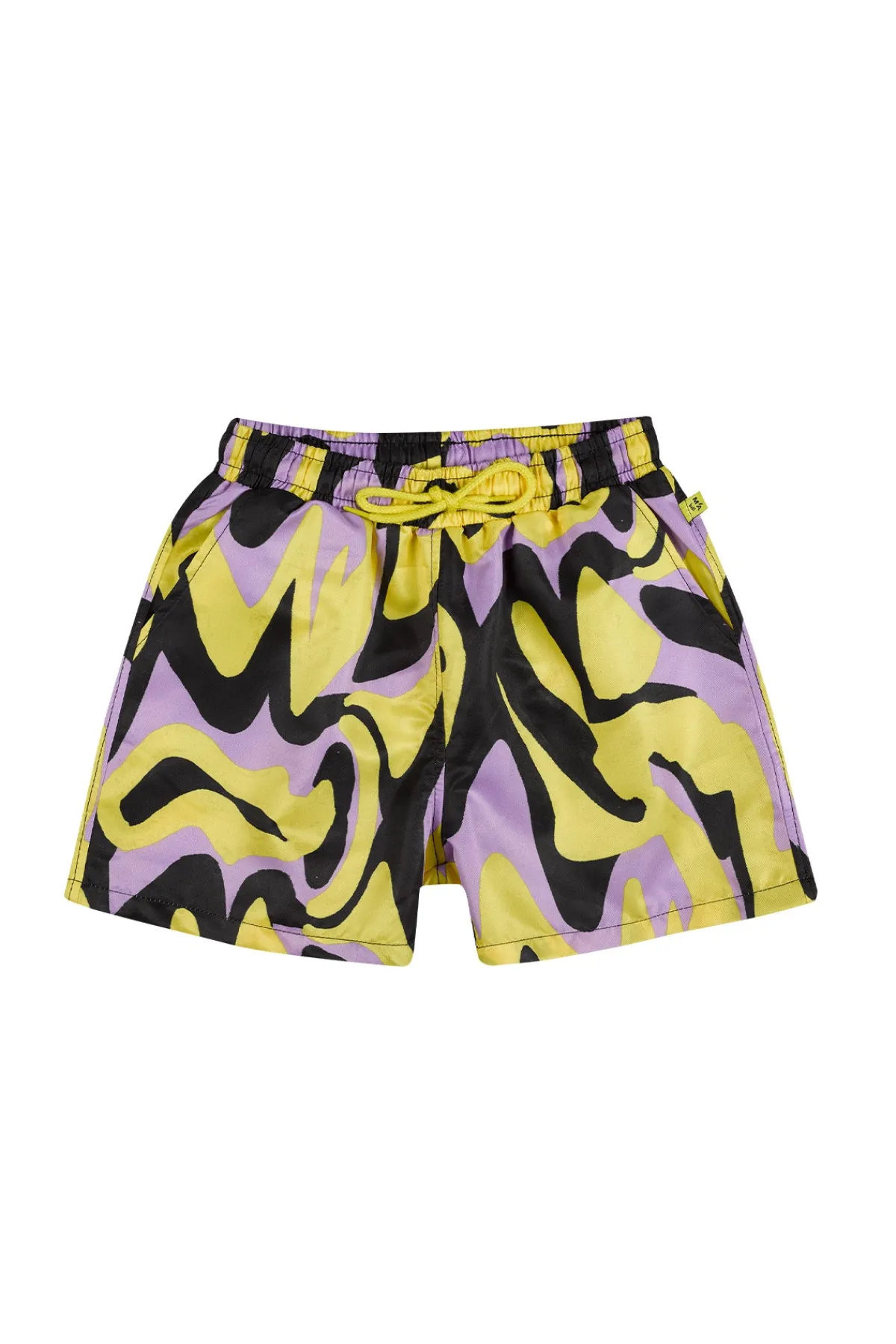 Kids Marques ' Almeida DARK WAVY PRINT SWIM SHORT