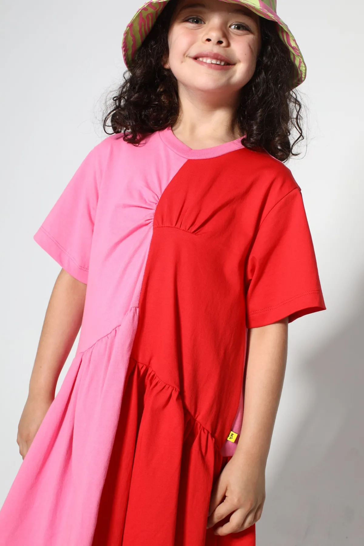 Kids Marques ' Almeida DUO COLOUR GATHERED JERSEY T-SHIRT DRESS