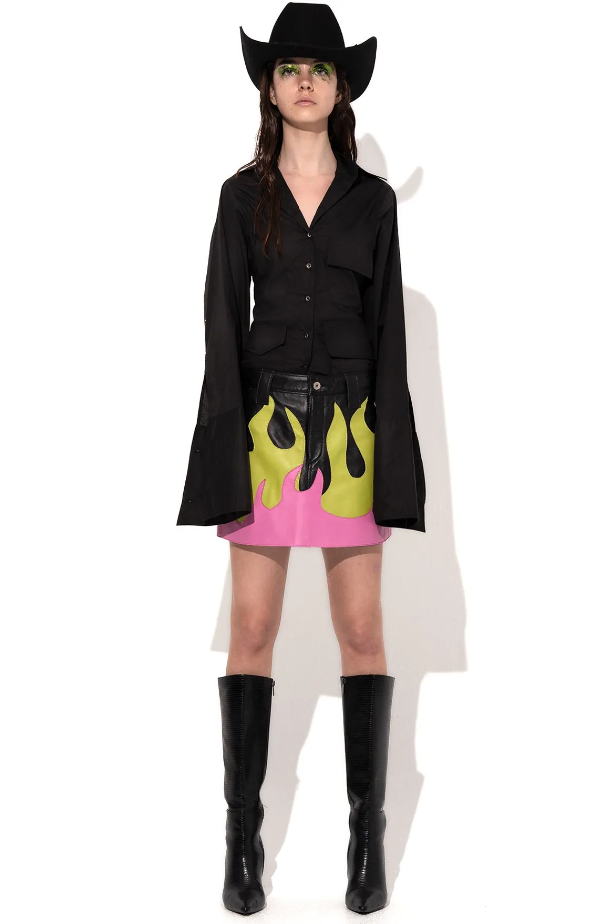 Women Marques ' Almeida FLAMES LEATHER MINI SKIRT