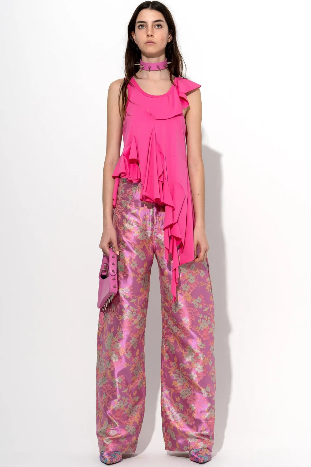 Women Marques ' Almeida FLOWER BROCADE BOYFRIEND TROUSERS