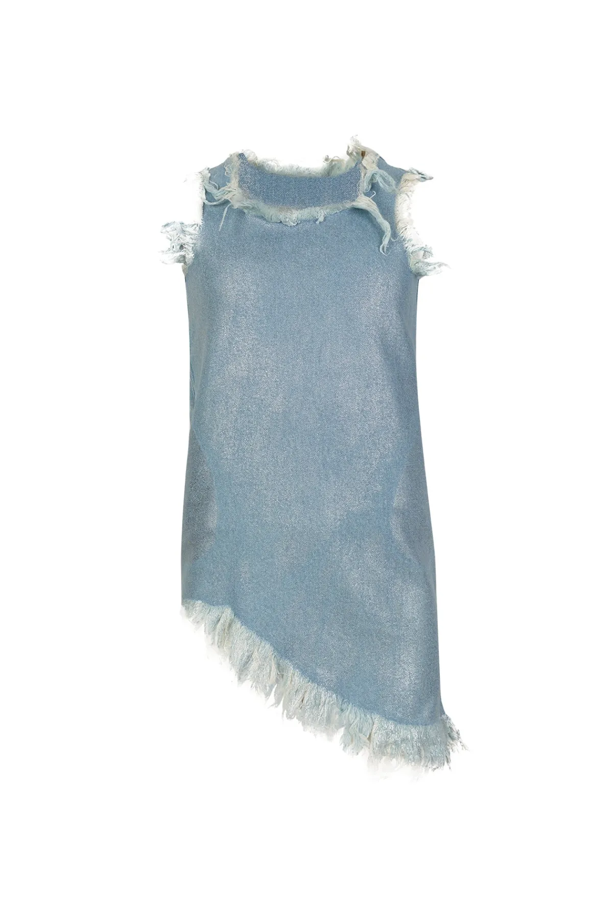 Kids Marques ' Almeida FOIL DENIM SLEEVELESS DRESS