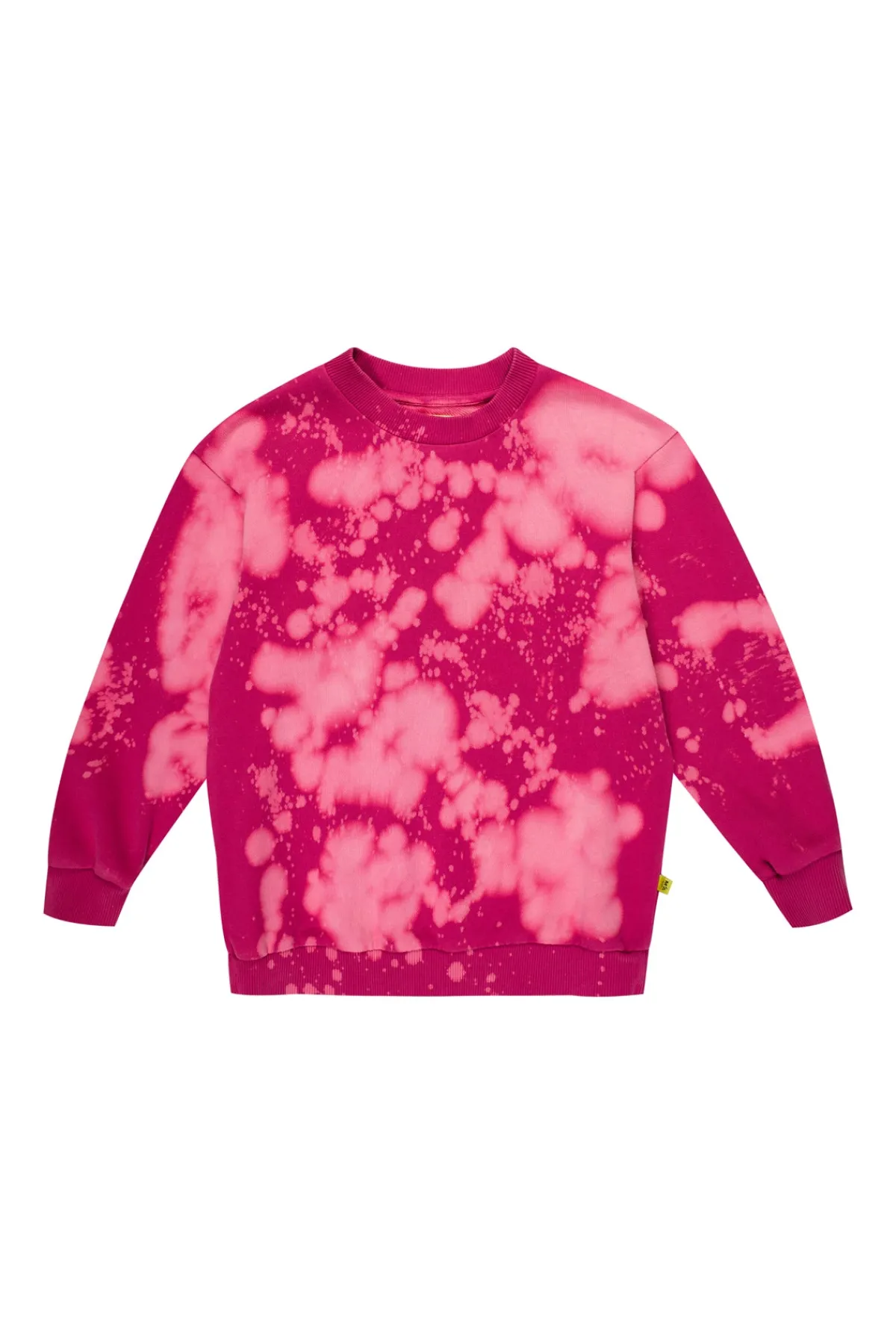 Kids Marques ' Almeida FUSCHIA AND LIGHT SPLATTERED FLEECE CREW NECK