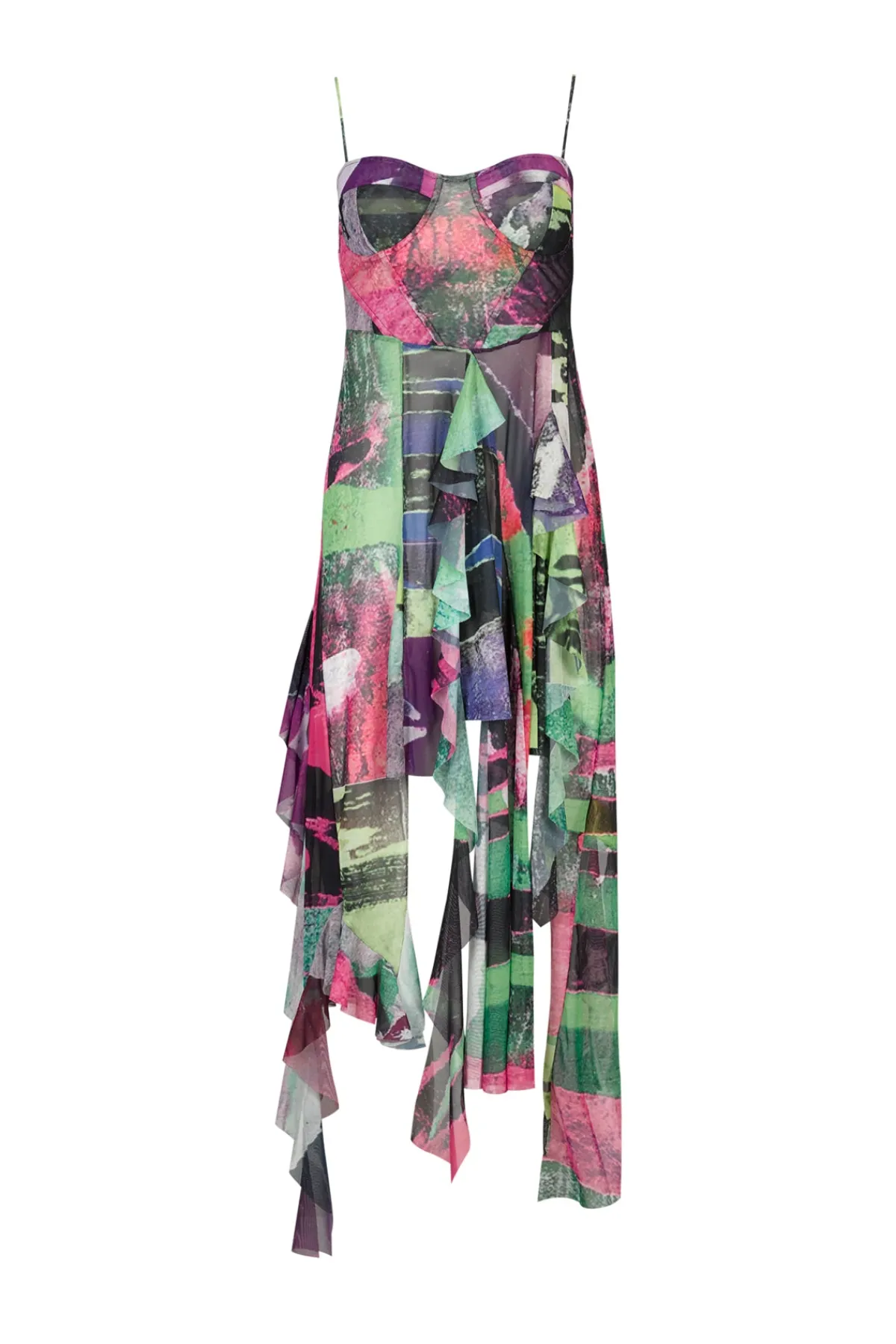 Women Marques ' Almeida GRAFFITI PRINT MESH CORSET DRESS