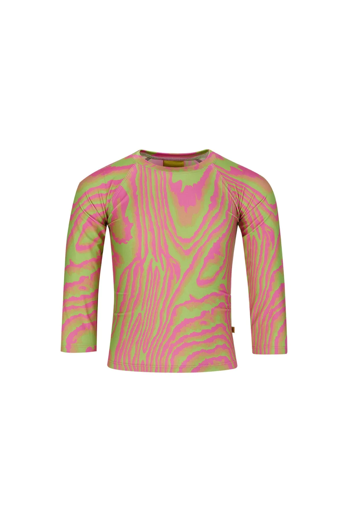 Kids Marques ' Almeida GREEN AND PINK SWIMWEAR LONG SLEEVE TOP