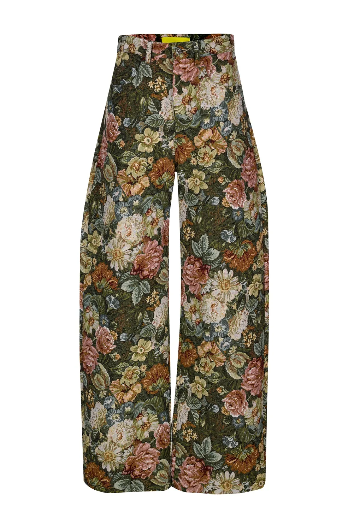 Women Marques ' Almeida GREEN FLORAL BROCADE BOYFRIEND TROUSERS