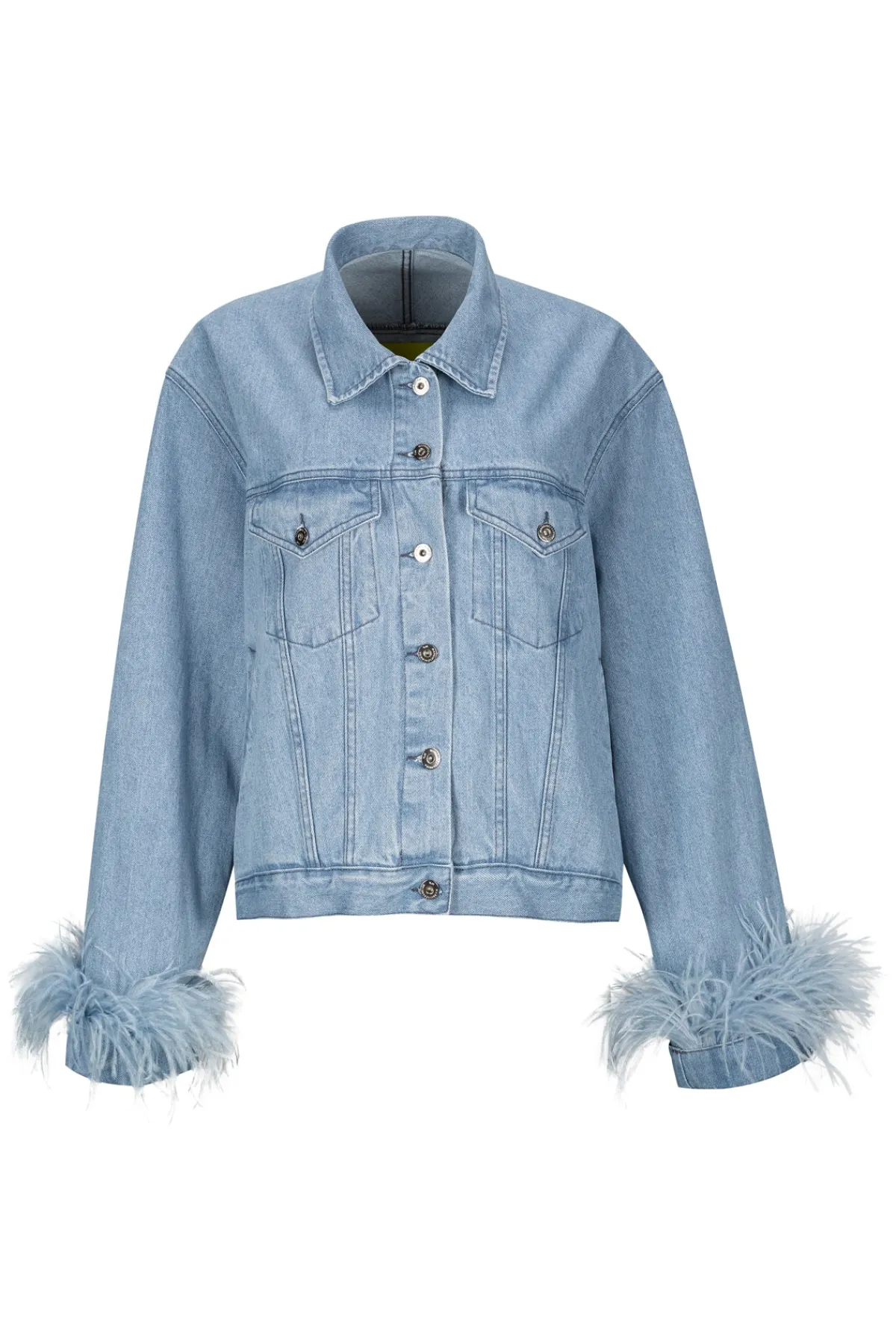 Women Marques ' Almeida LIGHT BLUE FEATHER CUFF JACKET