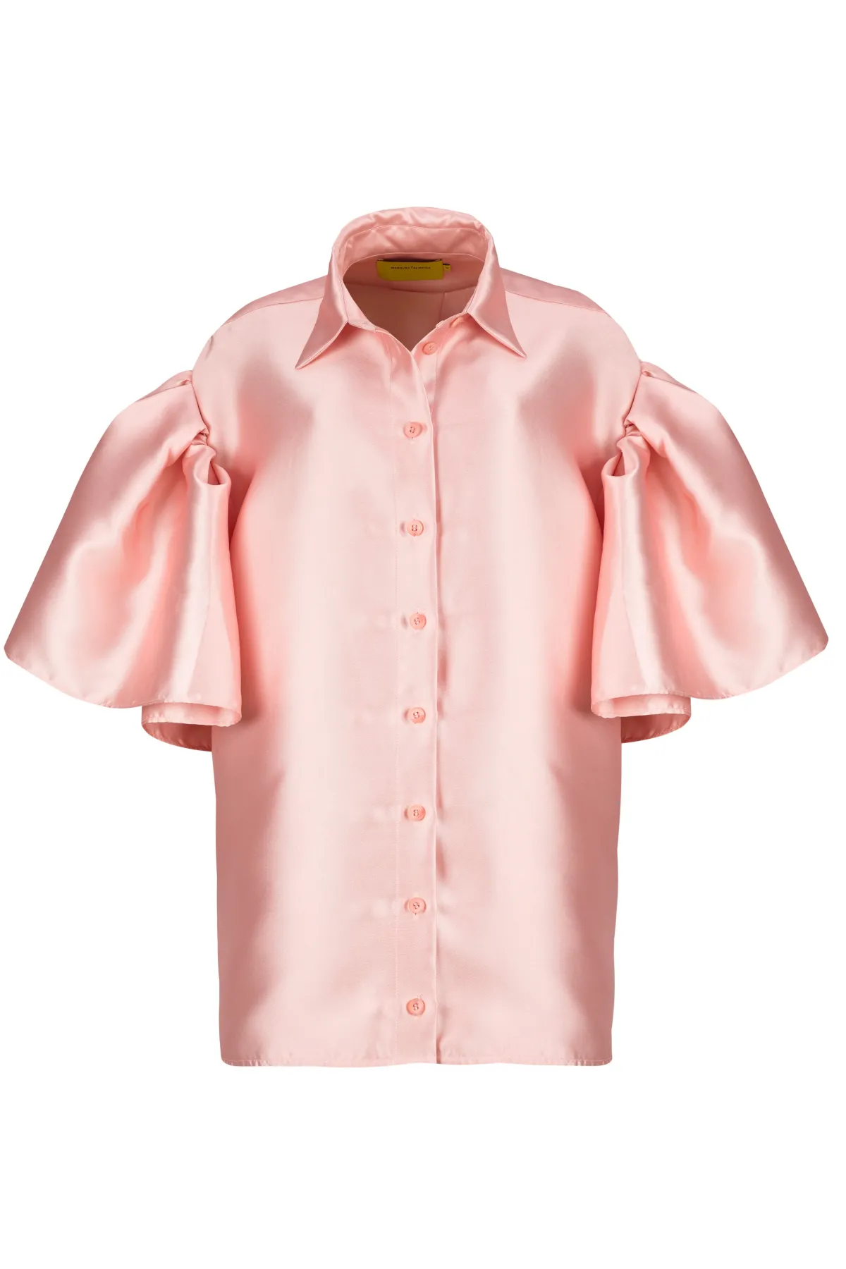 Women Marques ' Almeida LIGHT PINK MIKADO OVERSIZED SHIRT WITH PLEATED SLEEVES