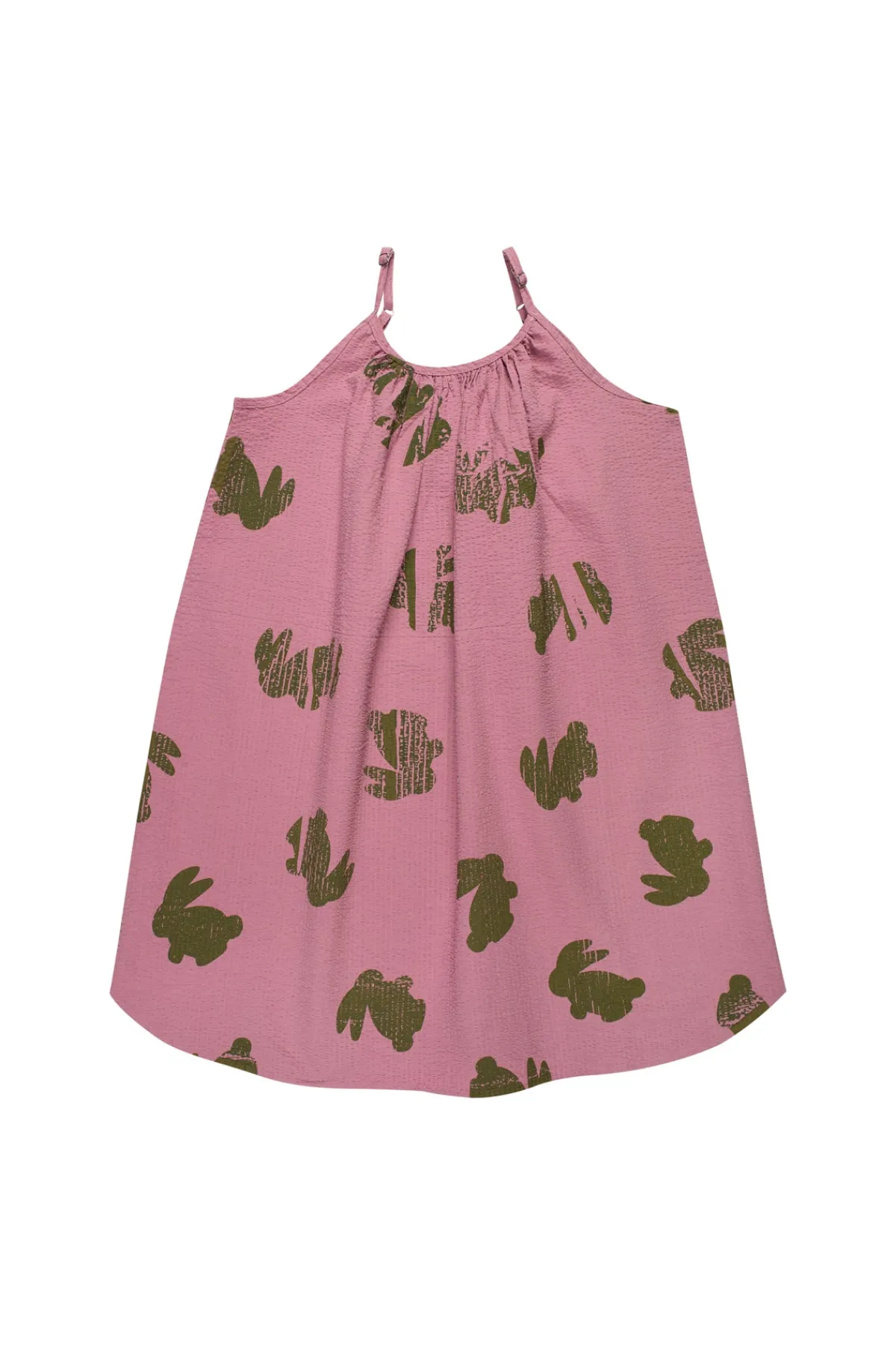 Kids Marques ' Almeida AND GREEN BUNNY PRINT STRAPPY DRESS