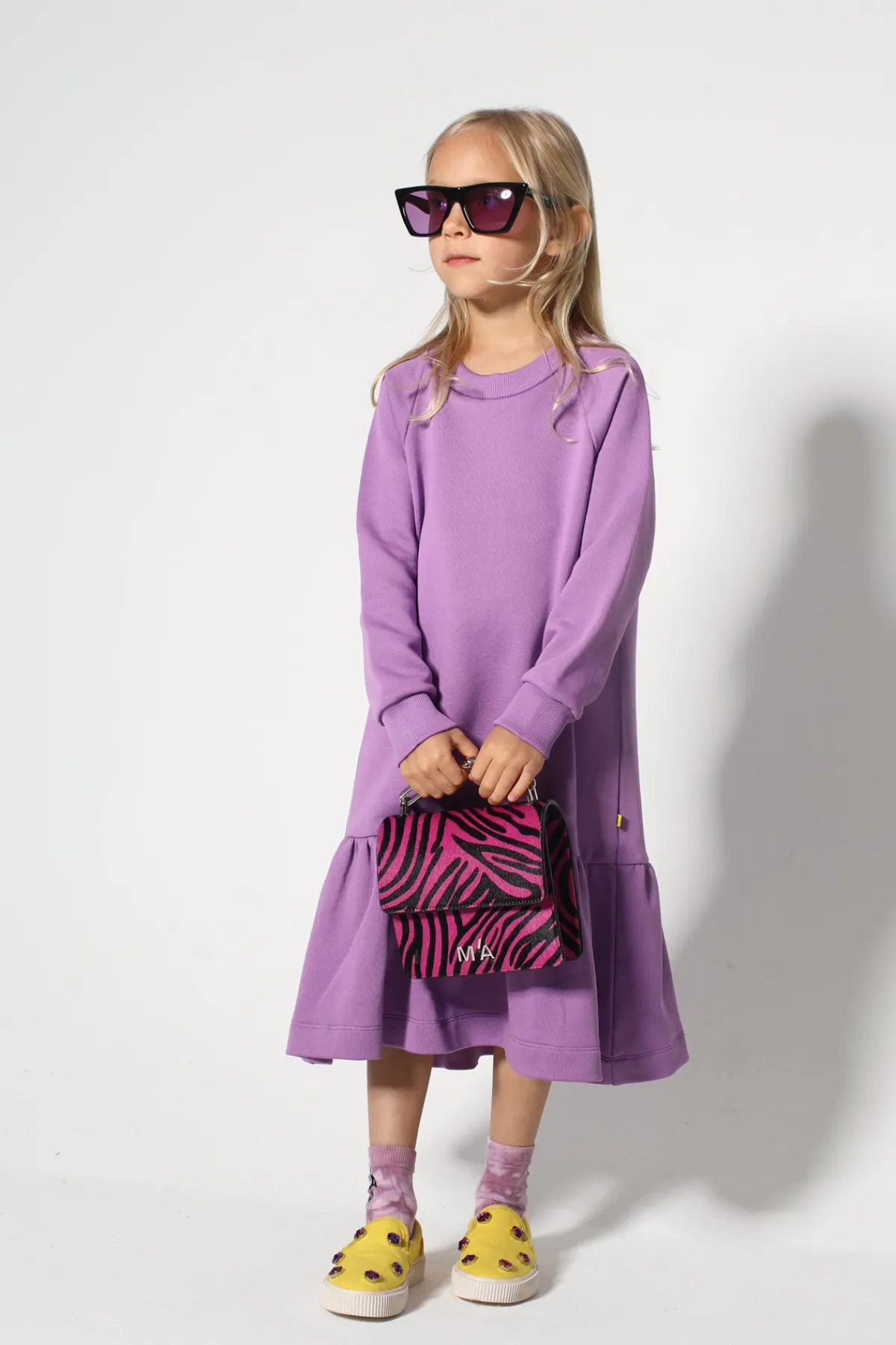 Kids Marques ' Almeida CREW NECK GATHERED DRESS