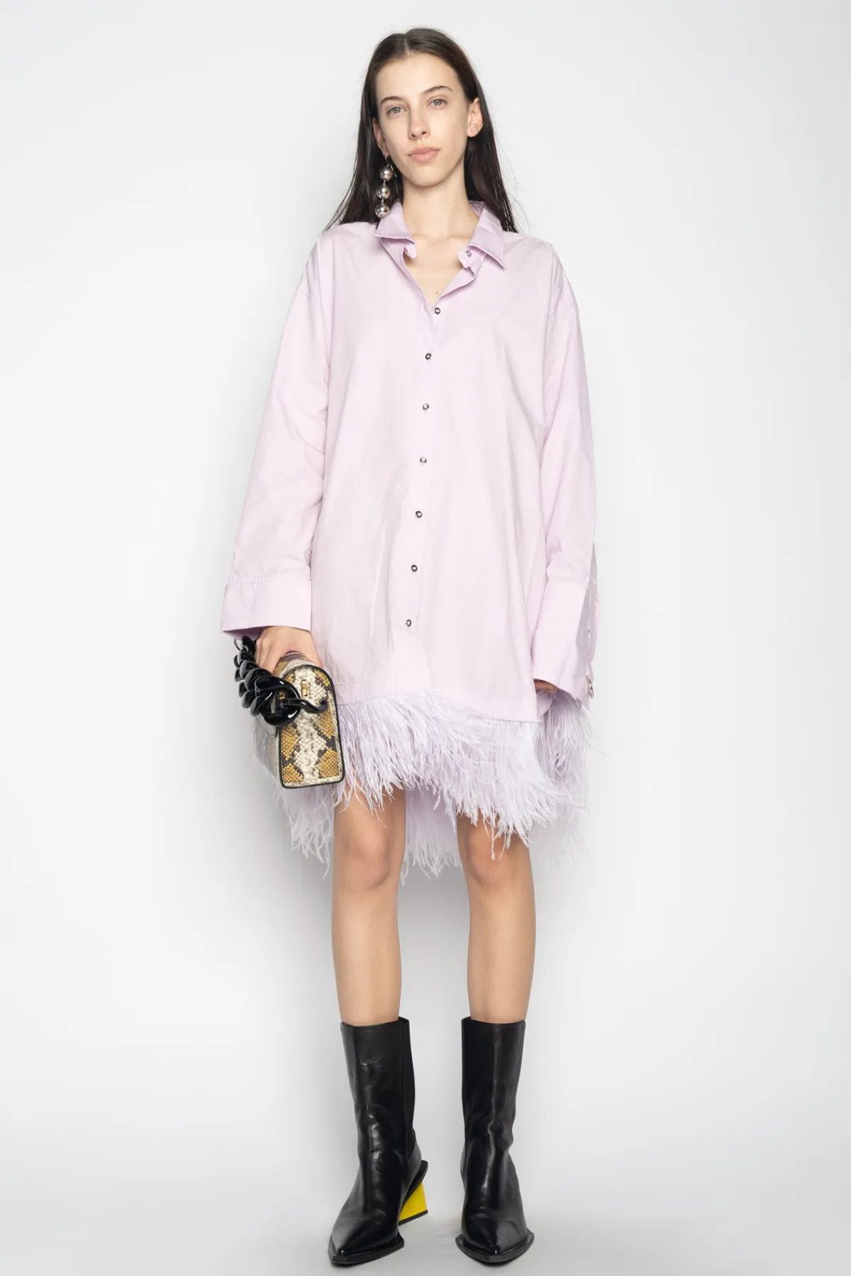 Women Marques ' Almeida FEATHER HEM SHIRT DRESS