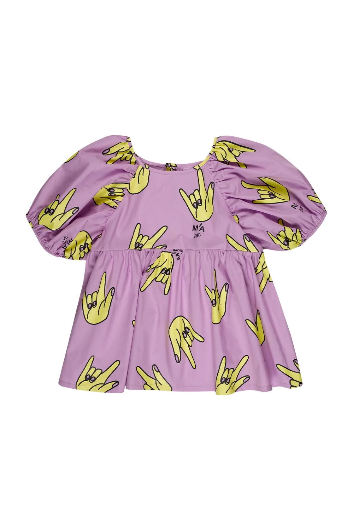 Kids Marques ' Almeida HANDS PRINT BALLOON SLEEVE TOP