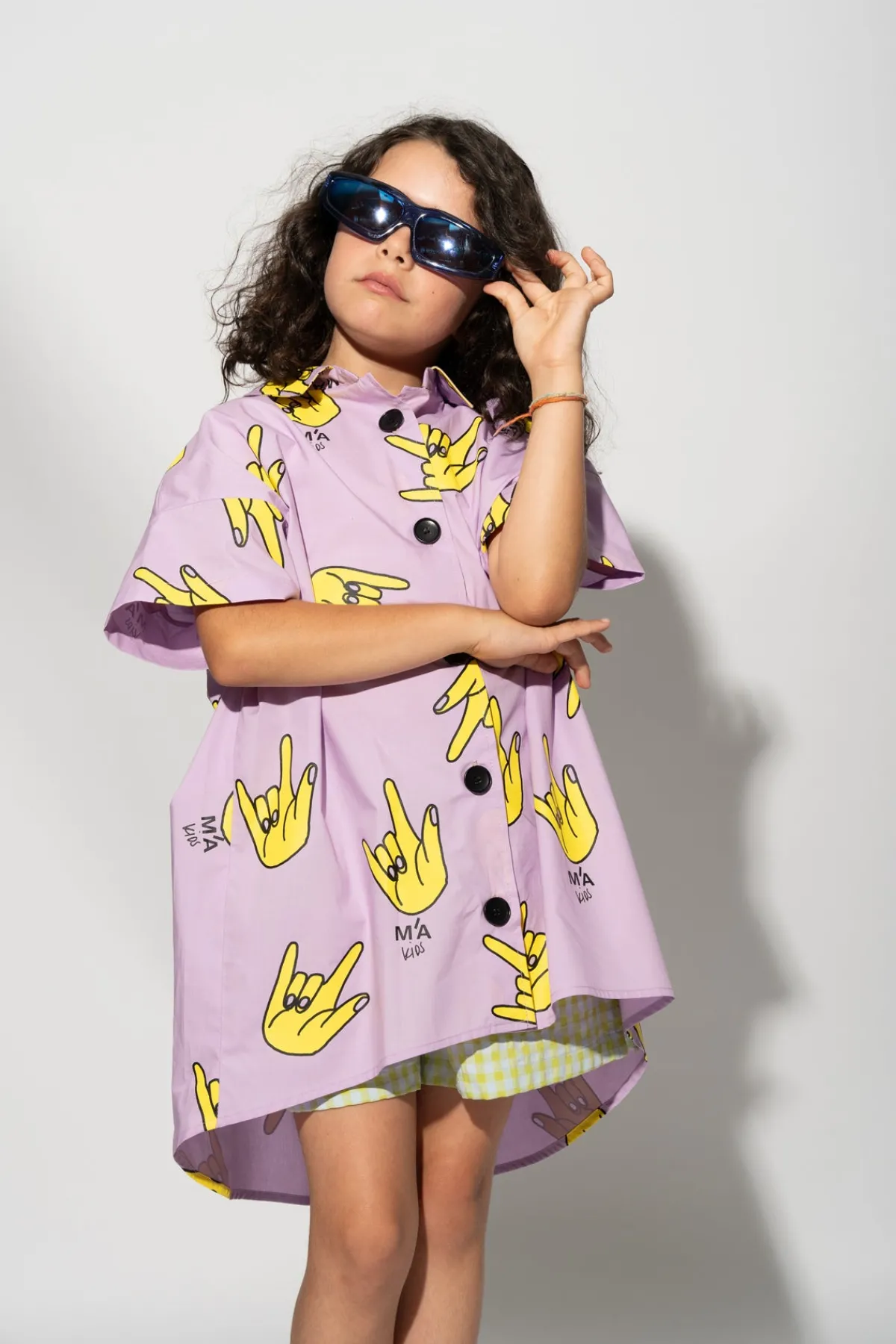 Kids Marques ' Almeida HANDS PRINT OVERSIZED SHIRT