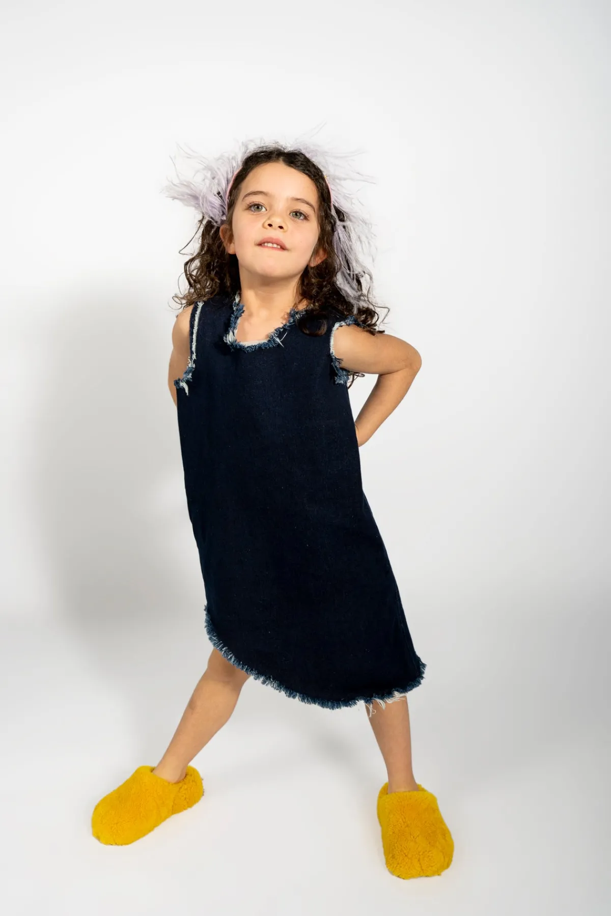 Kids Marques ' Almeida DENIM SLEEVELESS DRESS