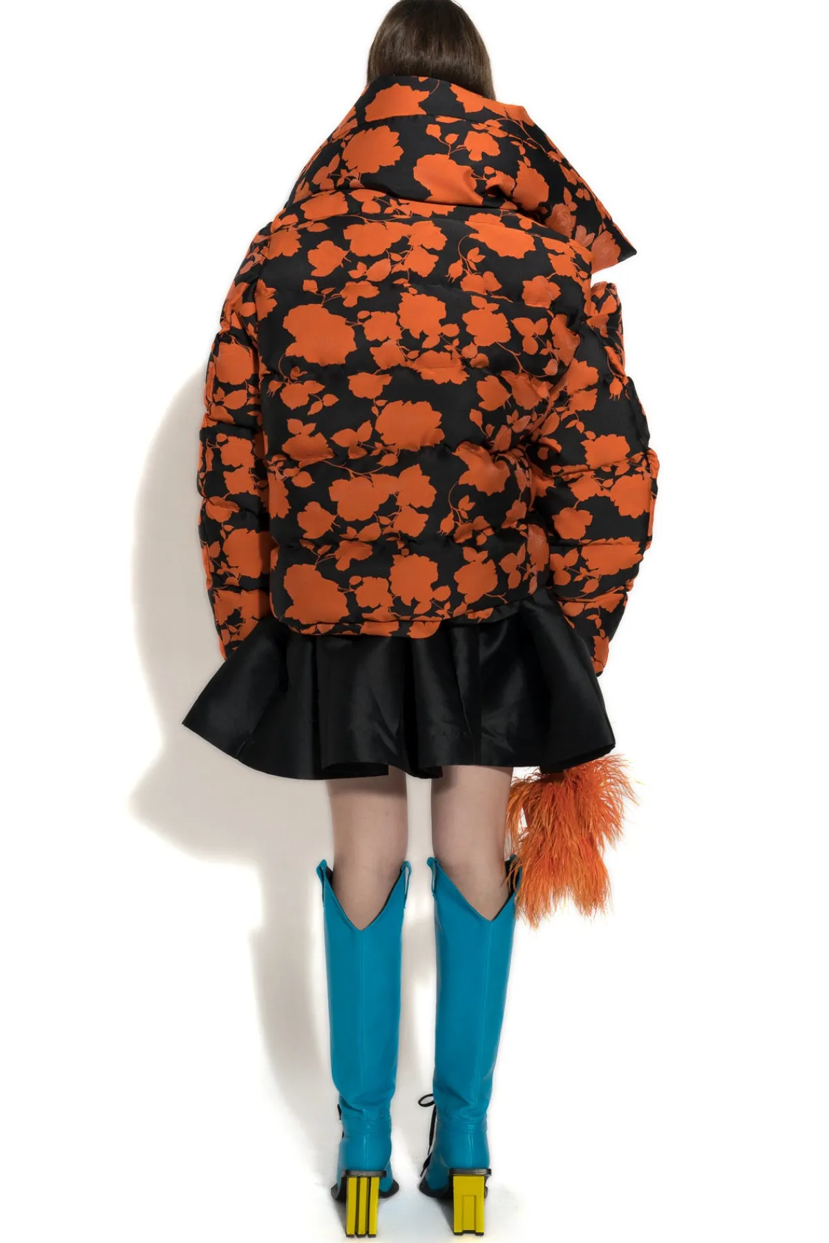 Women Marques ' Almeida ORANGE FLORAL M'A PUFFER JACKET